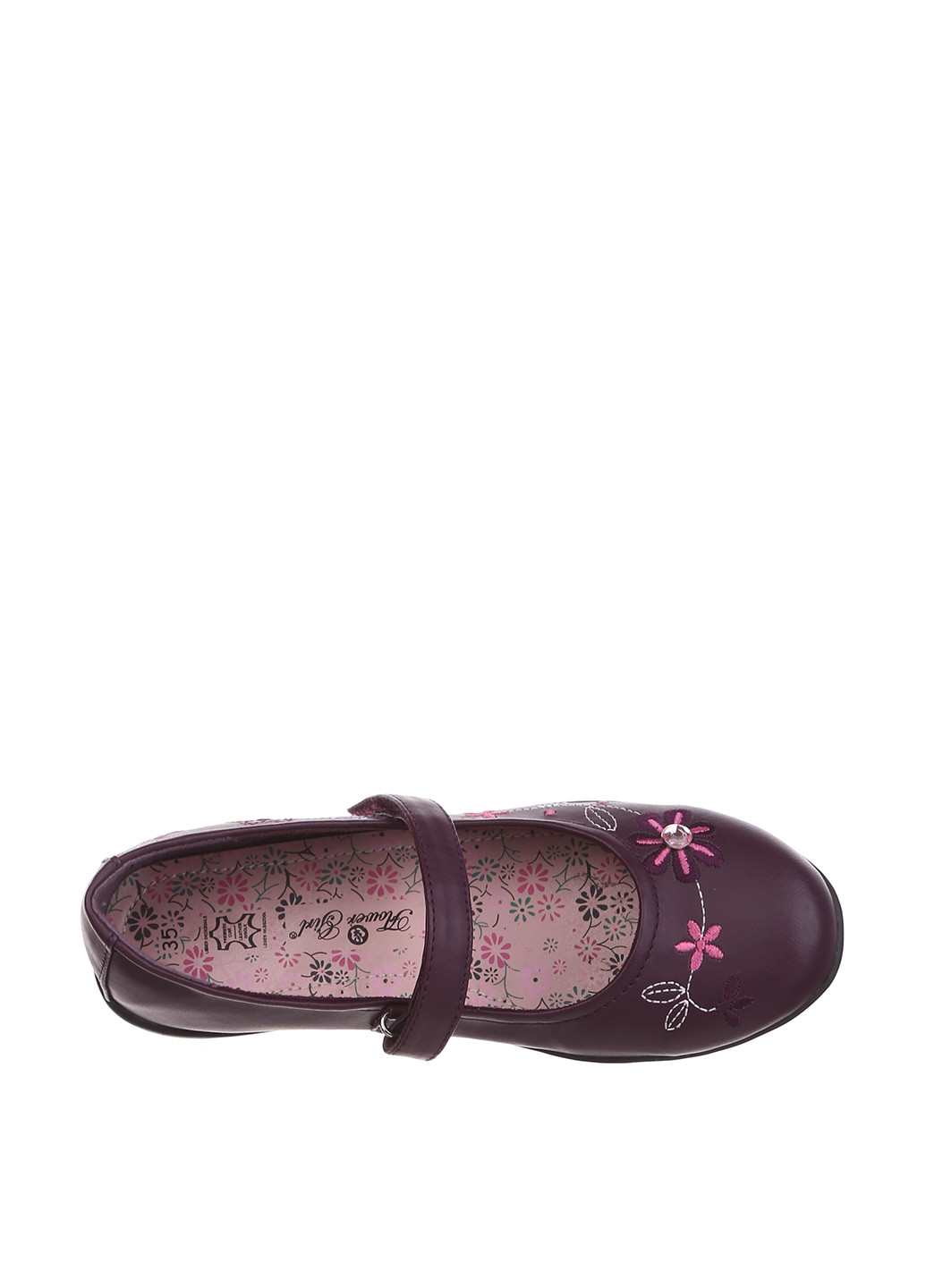 Сливовые туфли без каблука Flower Girl