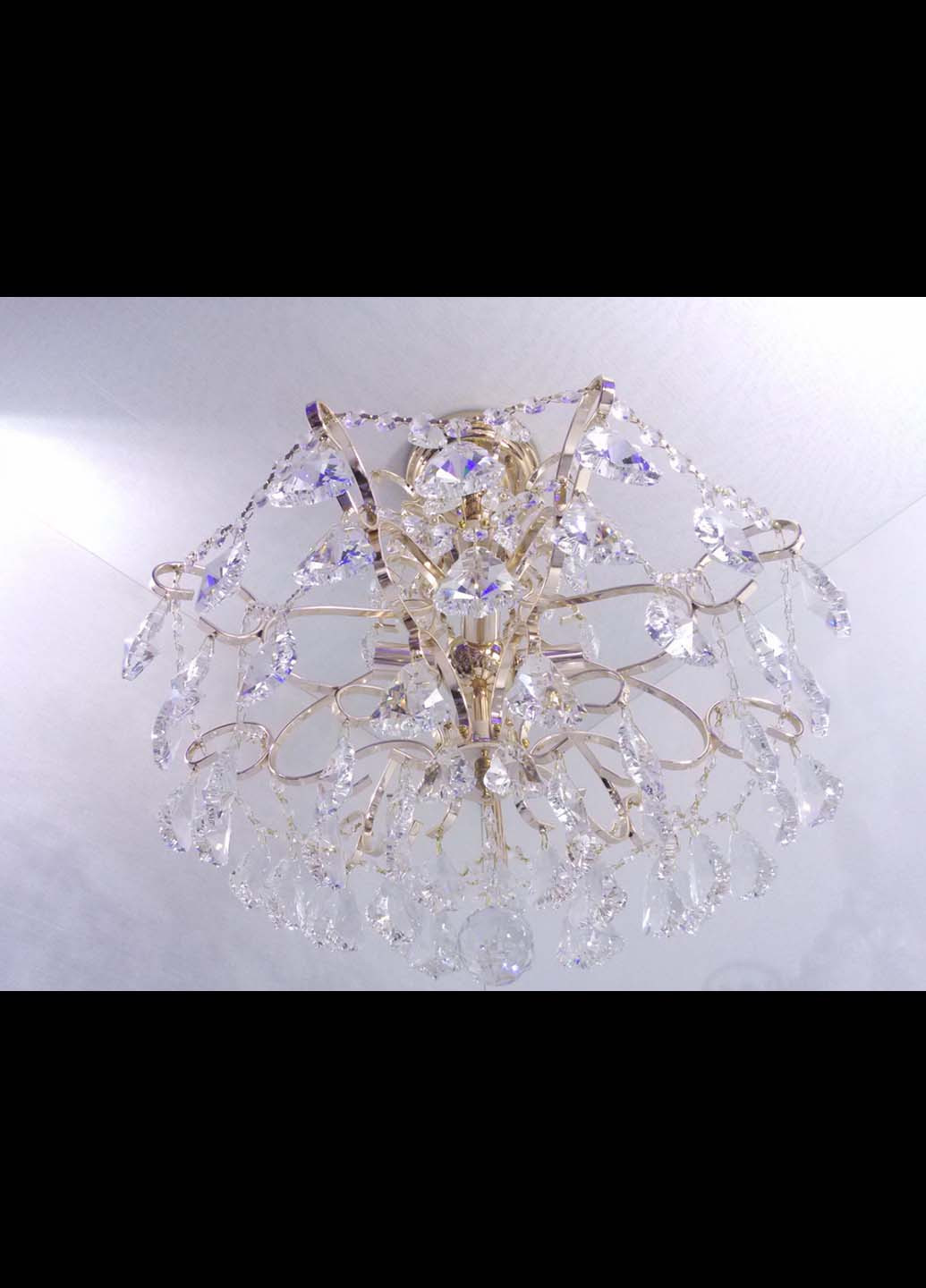Люстра стельова кришталева 90050/4 Золото 59х49х49 см. Handmade (234538054)