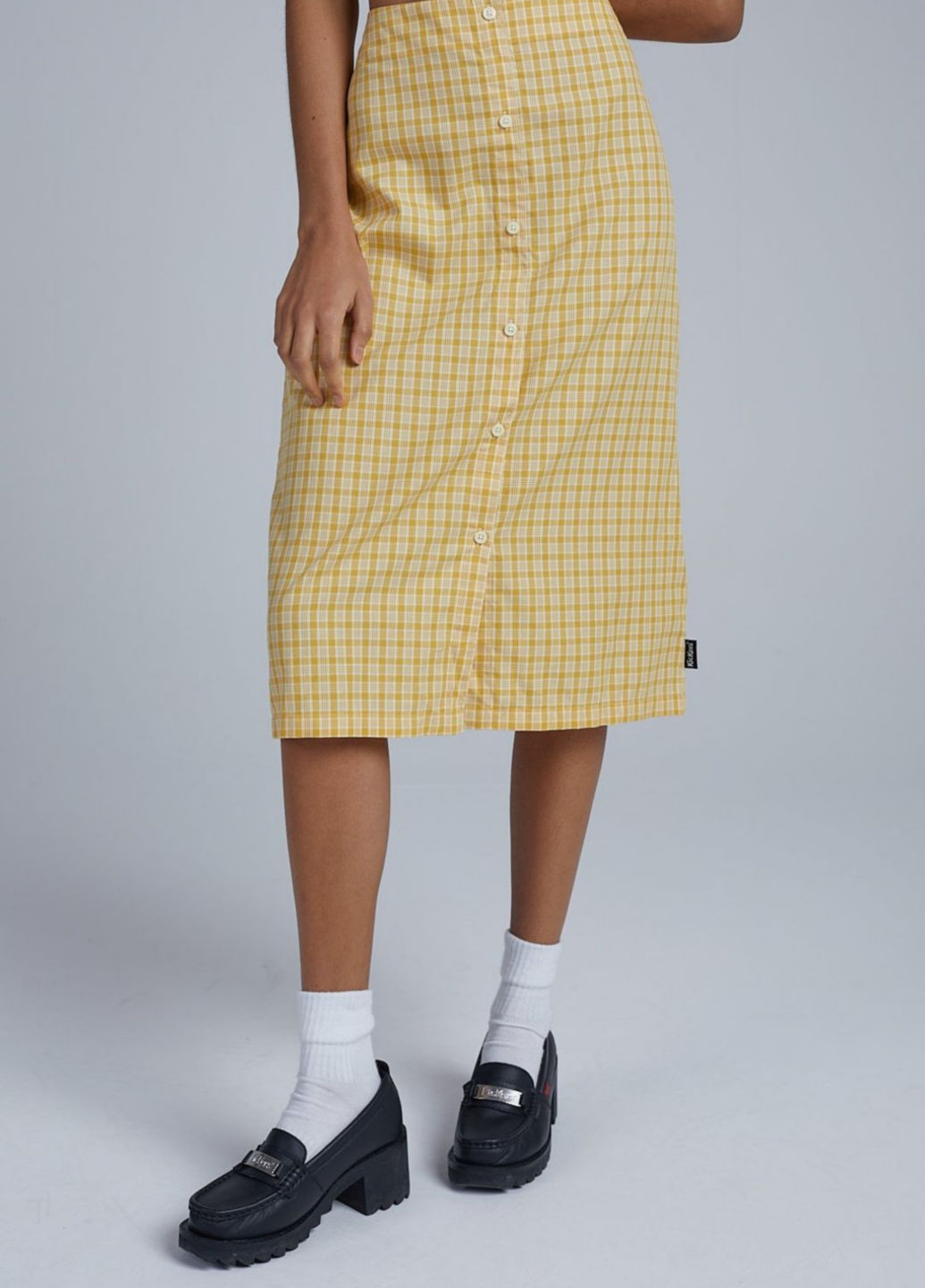 Желтая кэжуал в клетку юбка Kickers карандаш