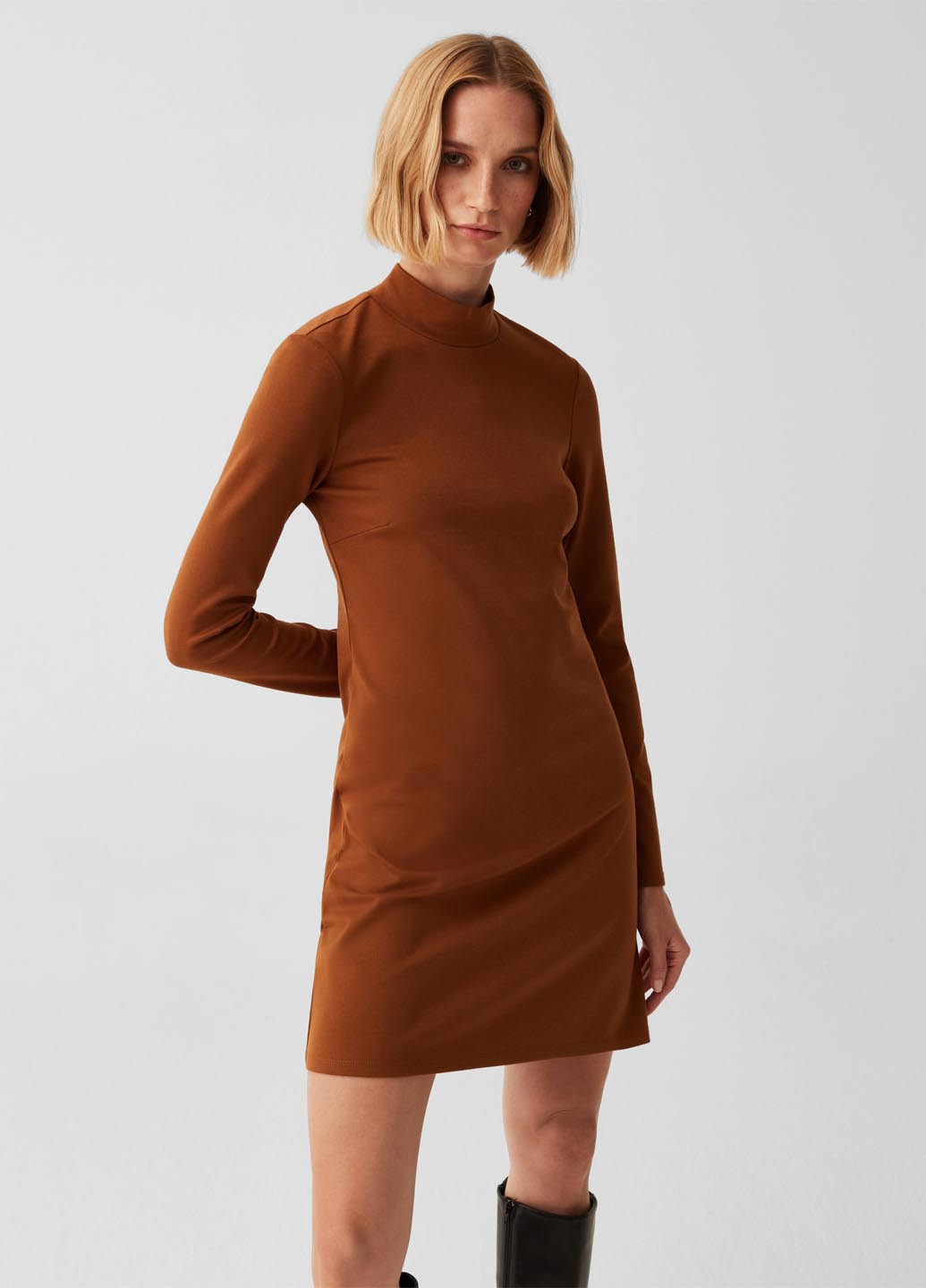 Терракотовое кэжуал платье силуэтная OVS однотонное