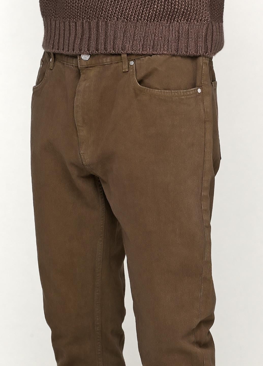 Оливковые демисезонные прямые брюки H&M