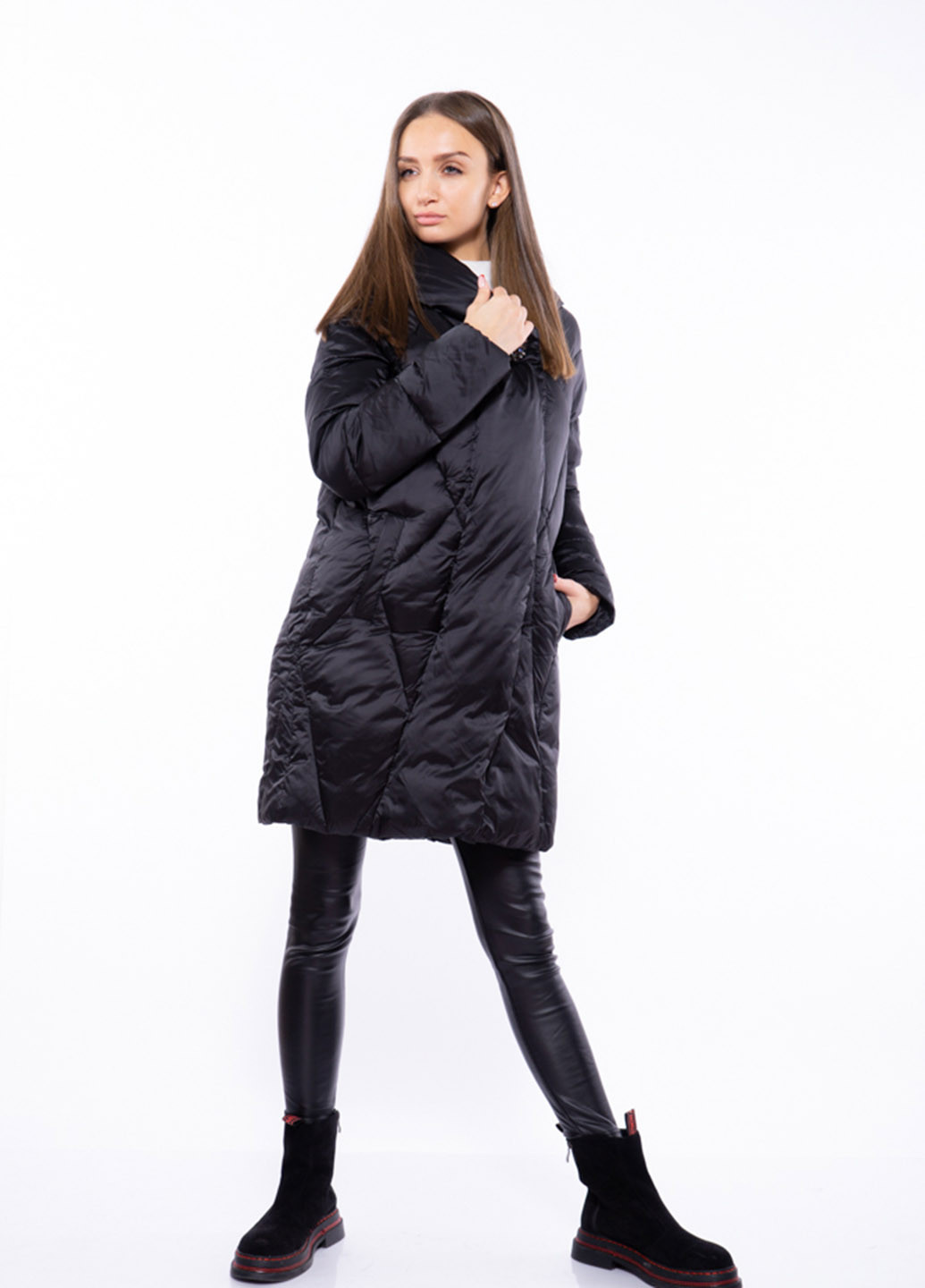 Черная зимняя куртка куртка-одеяло Time of Style