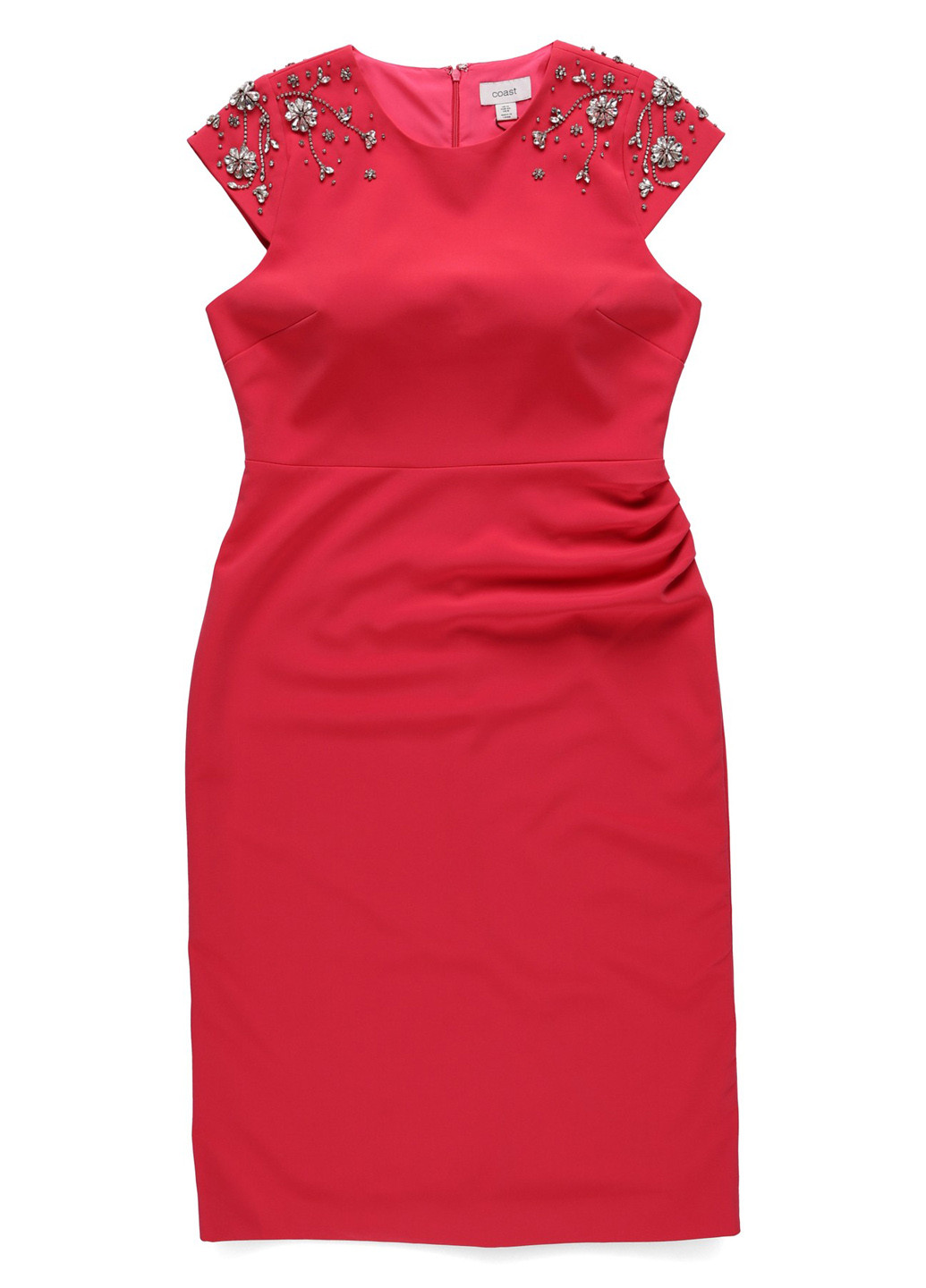 Темно-розовое коктейльное, кэжуал платье силуэтная Coast однотонное
