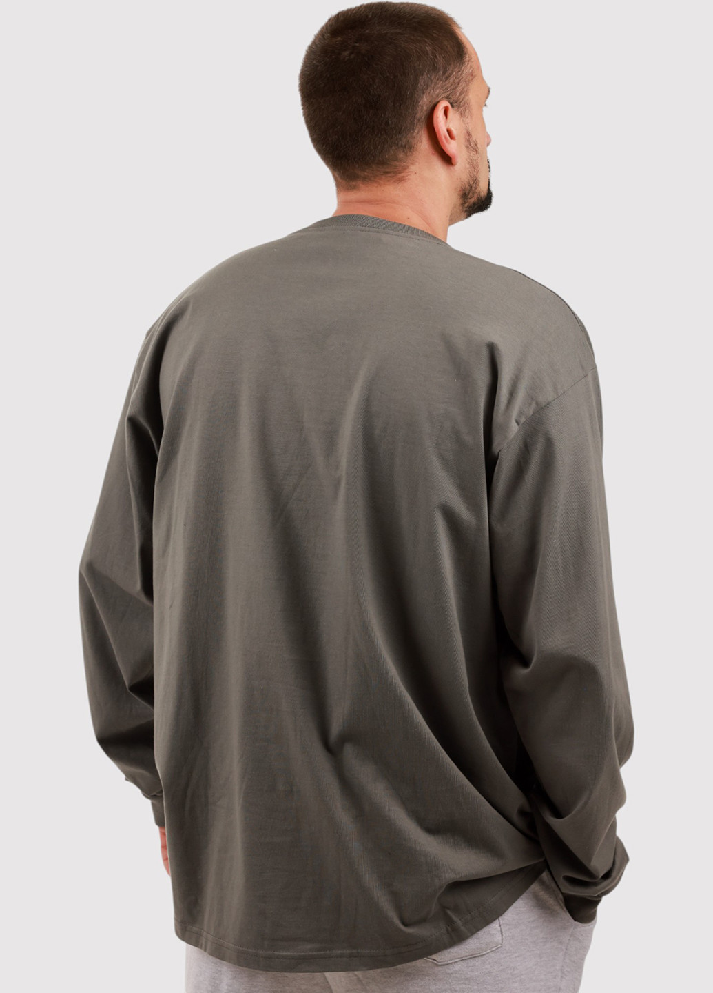 Лонгслів AS Colour малюнок сіро-зелений кежуали трикотаж, бавовна