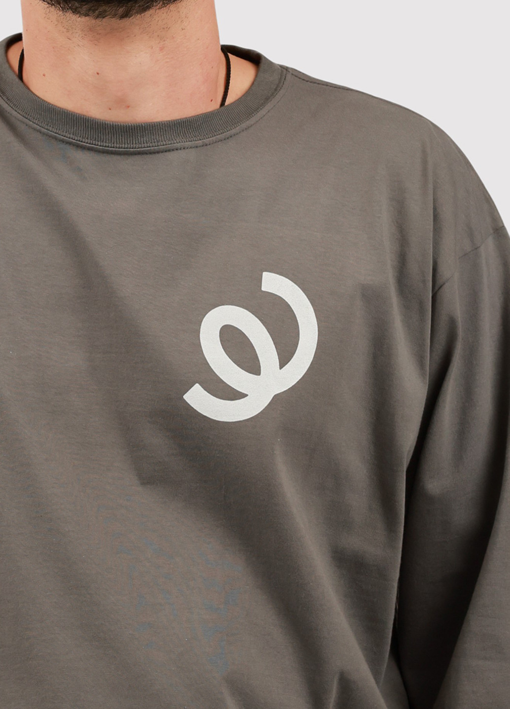 Лонгслів AS Colour малюнок сіро-зелений кежуали трикотаж, бавовна