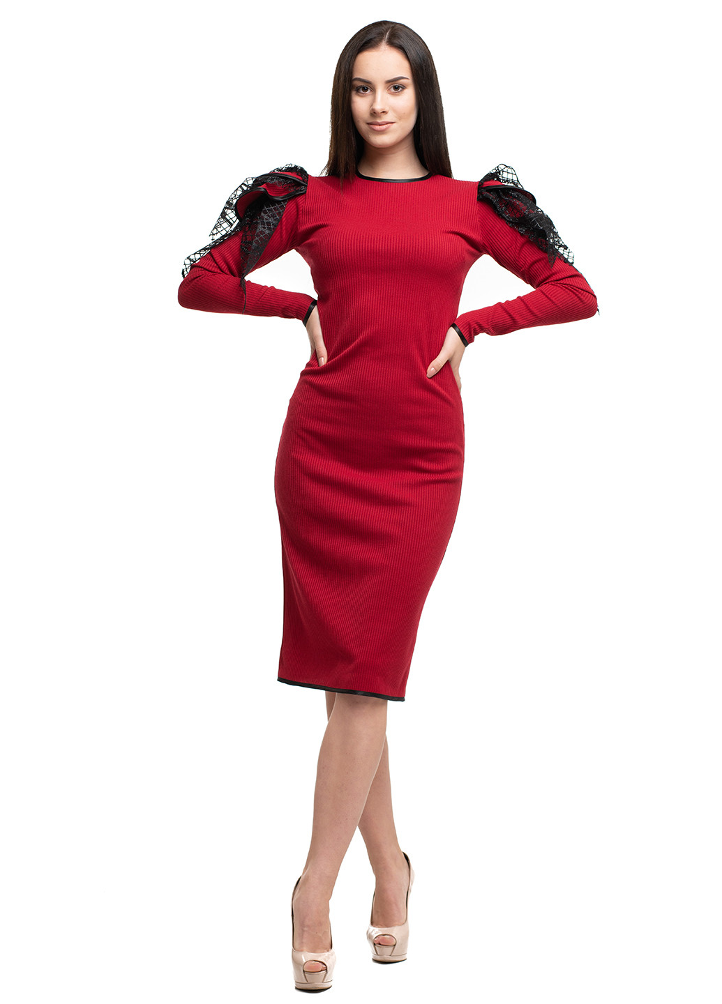 Красное вечернее платье Matkovska Design однотонное