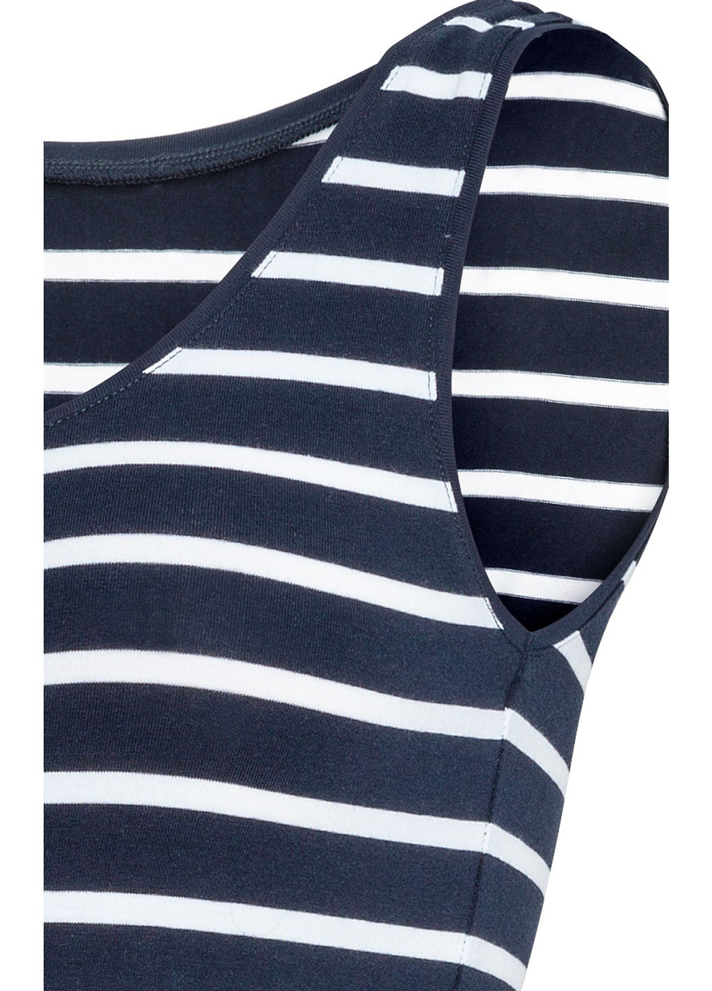 Майка для вагітних H&M смужка темно-синя кежуал бавовна, трикотаж