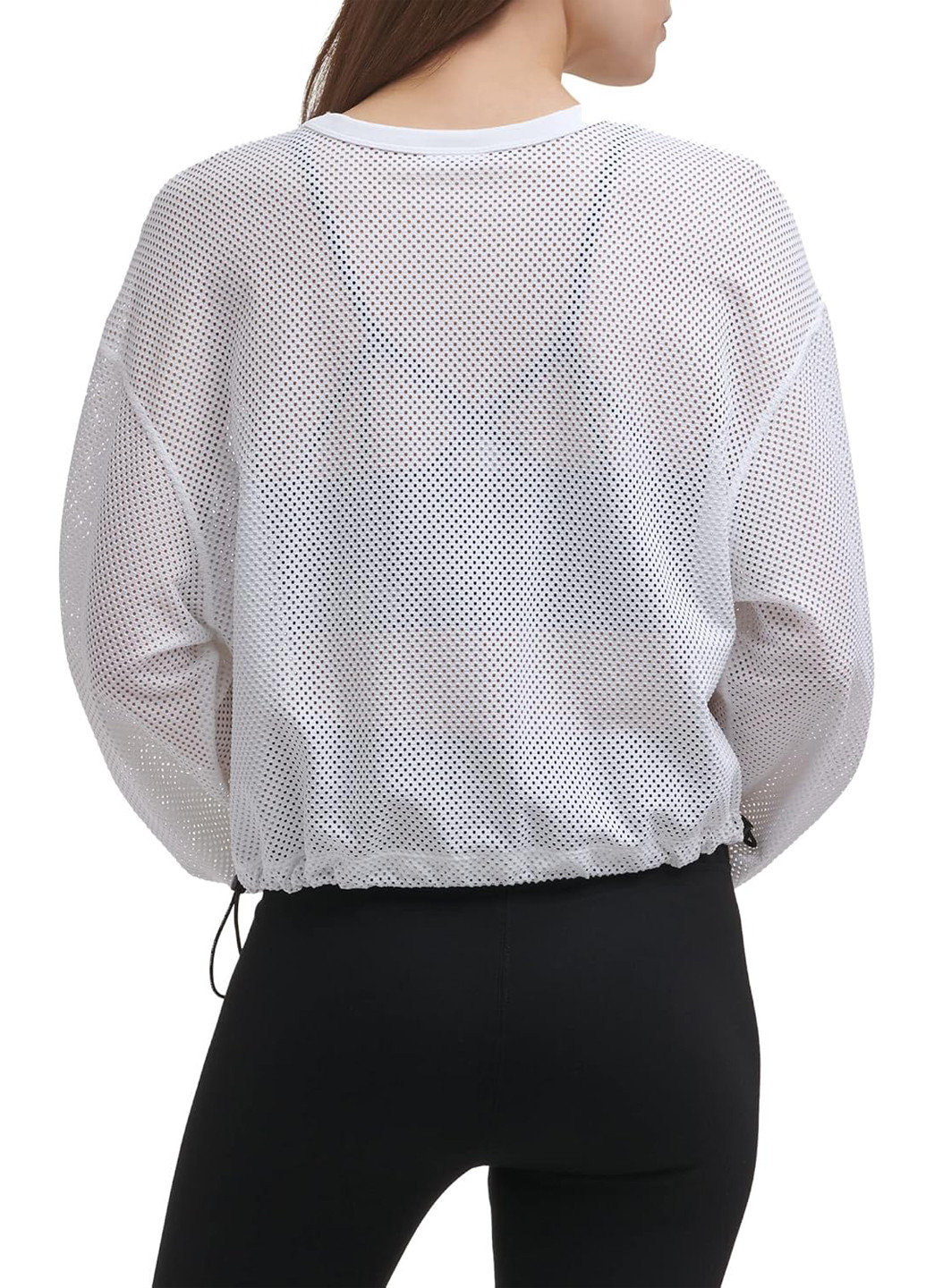 Белый лонгслив DKNY однотонный (300776997)