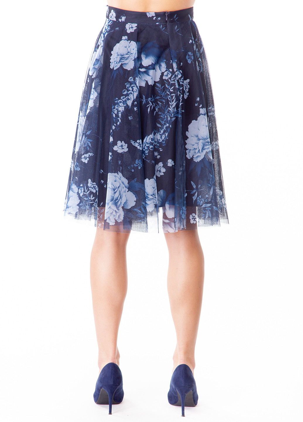 Темно-синяя кэжуал цветочной расцветки юбка Esprit