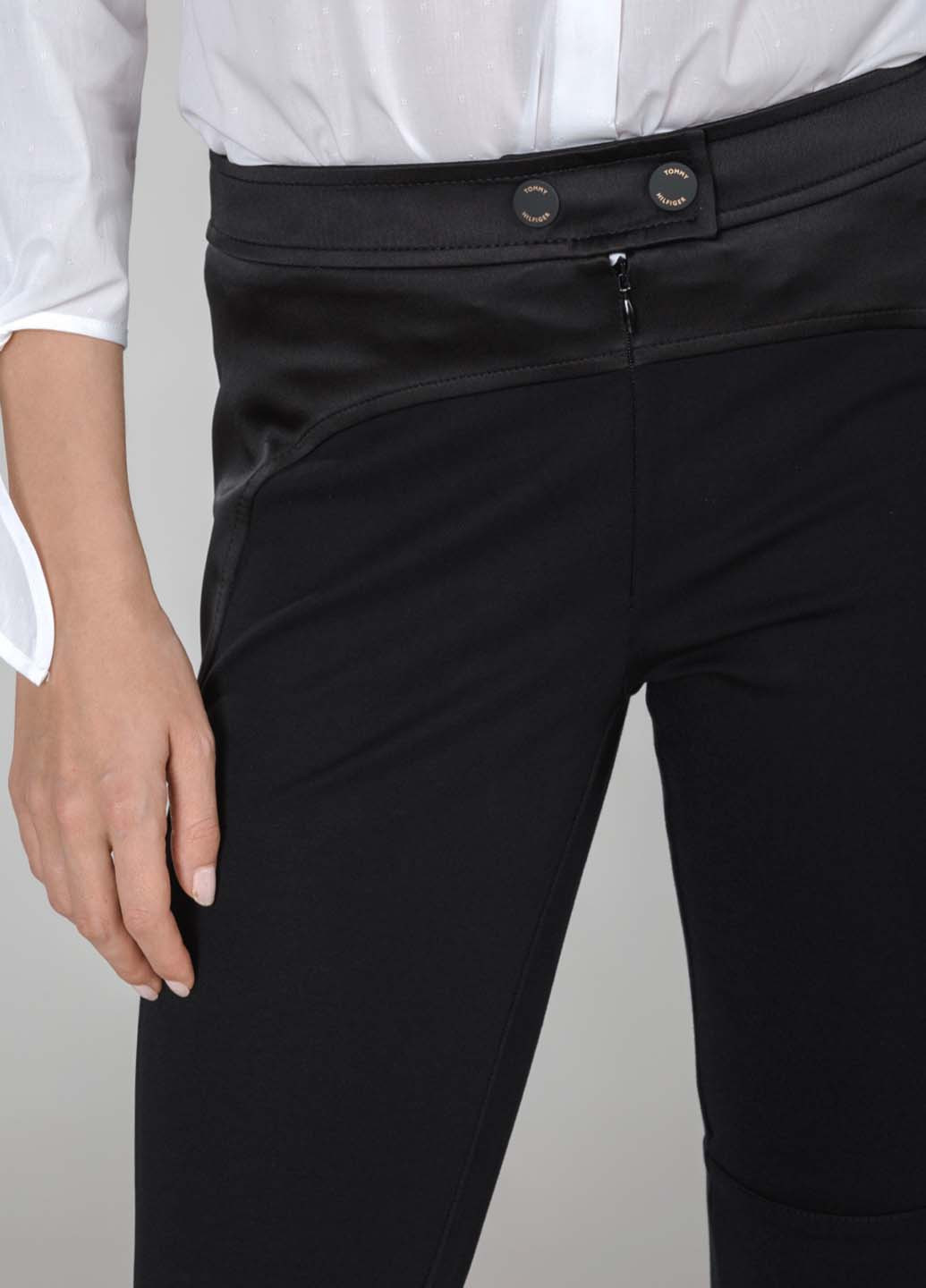 Черные повседневный демисезонные укороченные, зауженные брюки Tommy Hilfiger