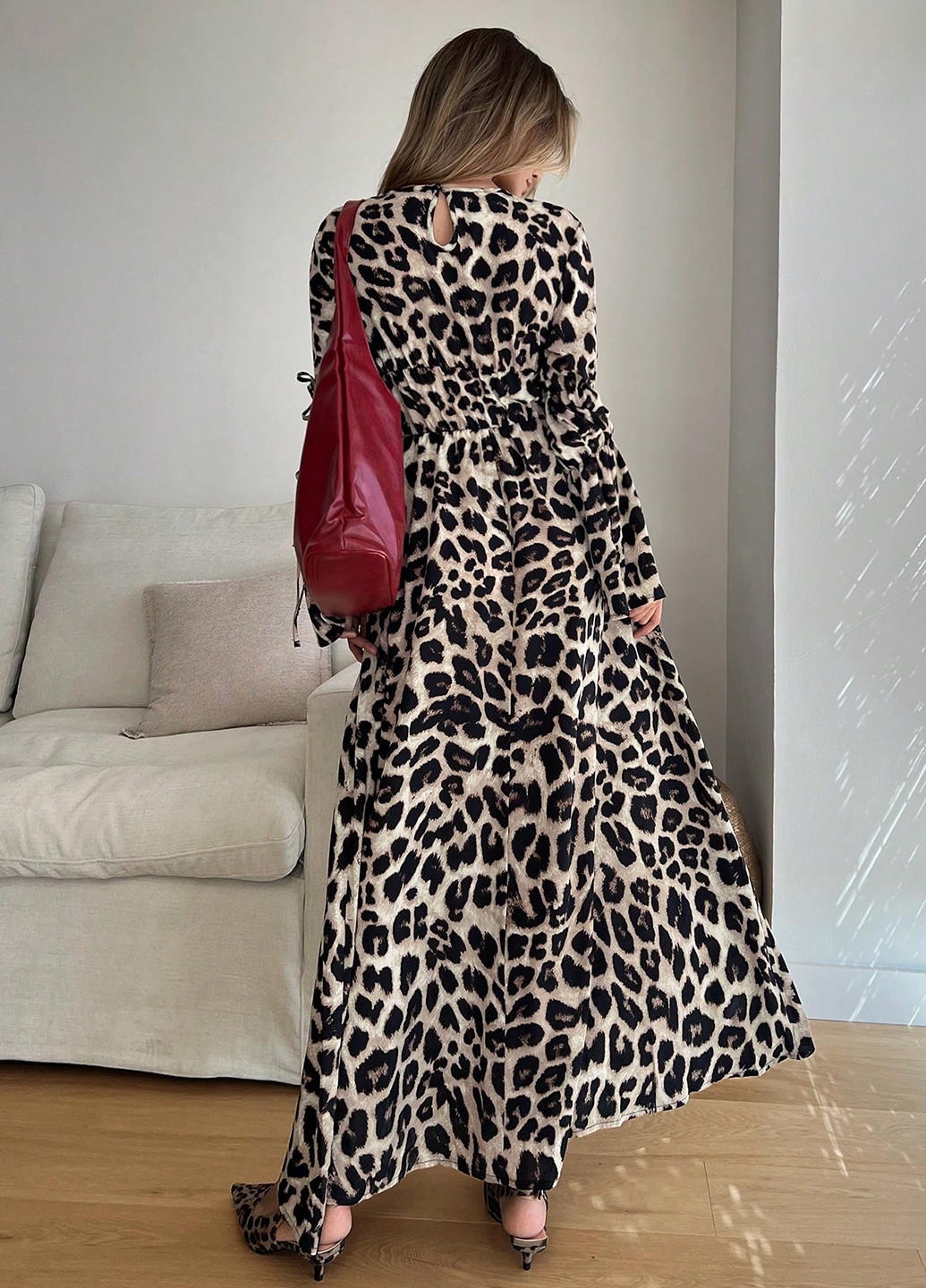 Комбінована кежуал сукня кльош SHEIN леопардовий