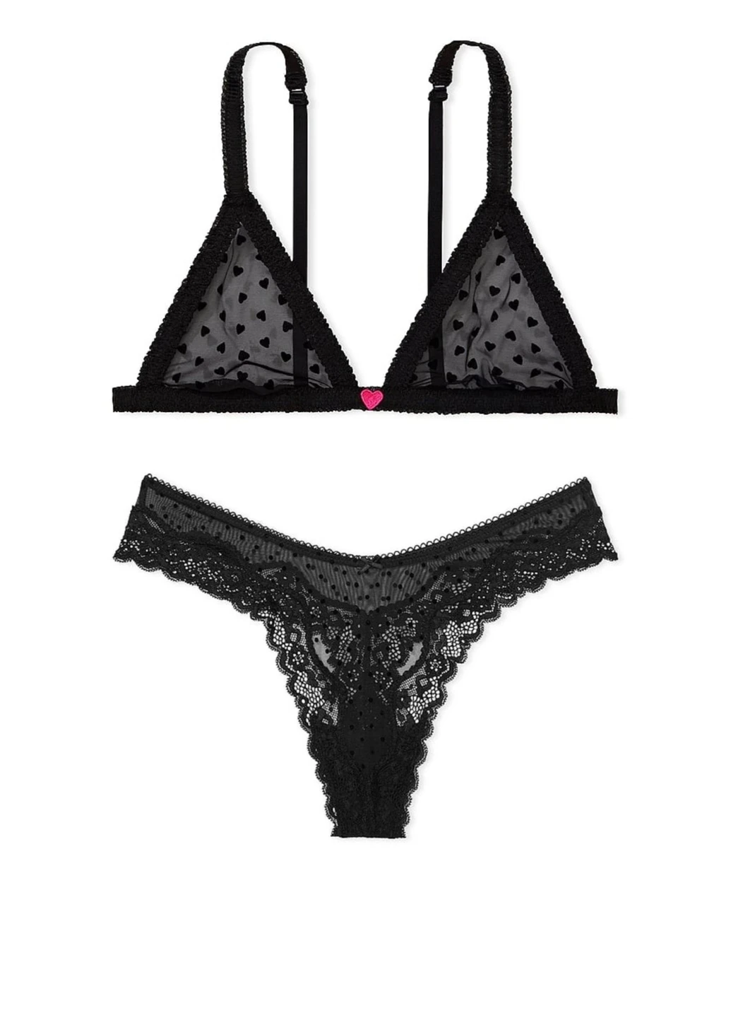Черный демисезонный комплект (бюстгалтер, трусики) Victoria's Secret