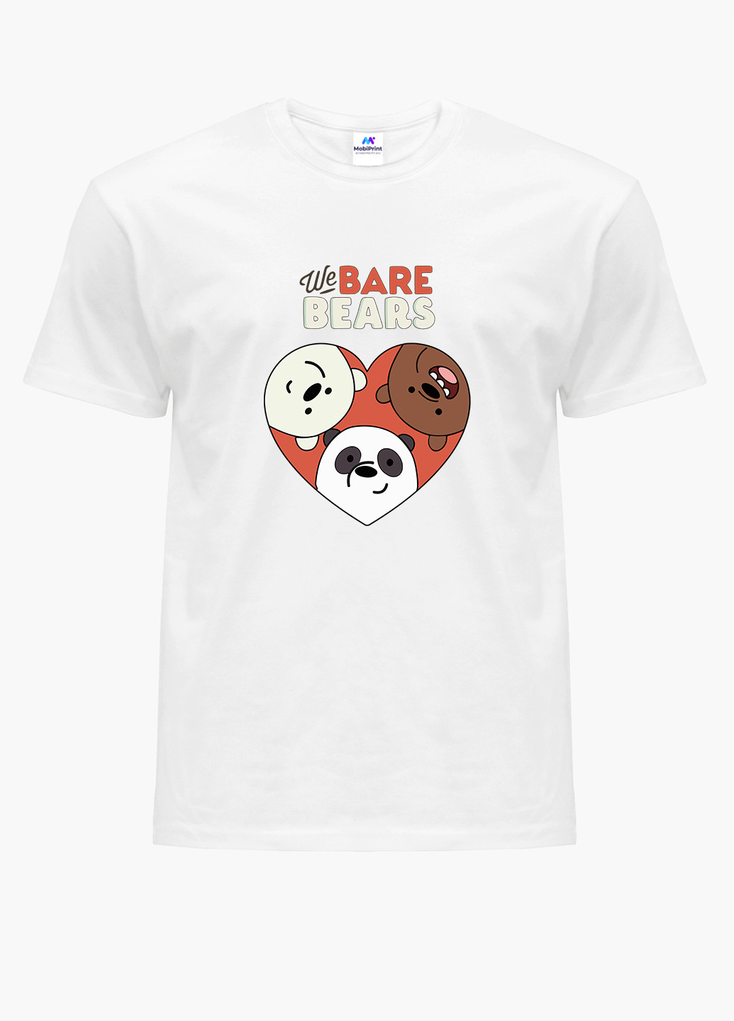 Белая демисезонная футболка детская вся правда о медведях (we bare bears)(9224-2669) MobiPrint
