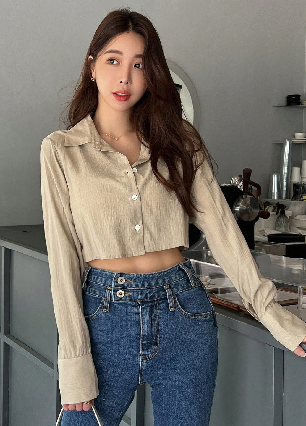 Светло-бежевая блуза SHEIN