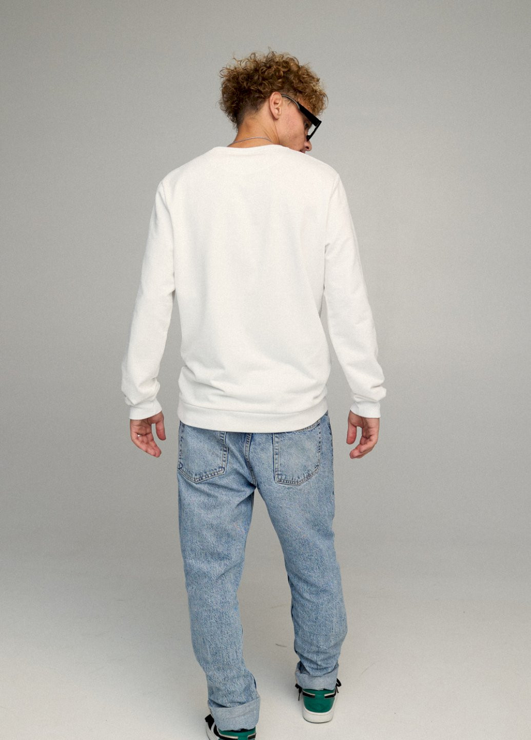 Білий світшот чоловічий basic /no flis/ YAPPI малюнок (251791428)