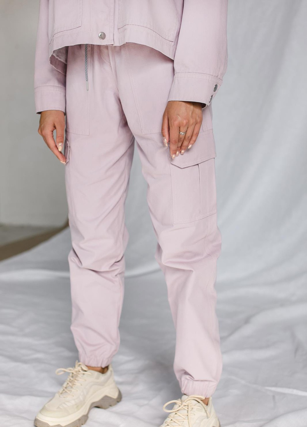 Розовые кэжуал демисезонные карго брюки Feel and Fly