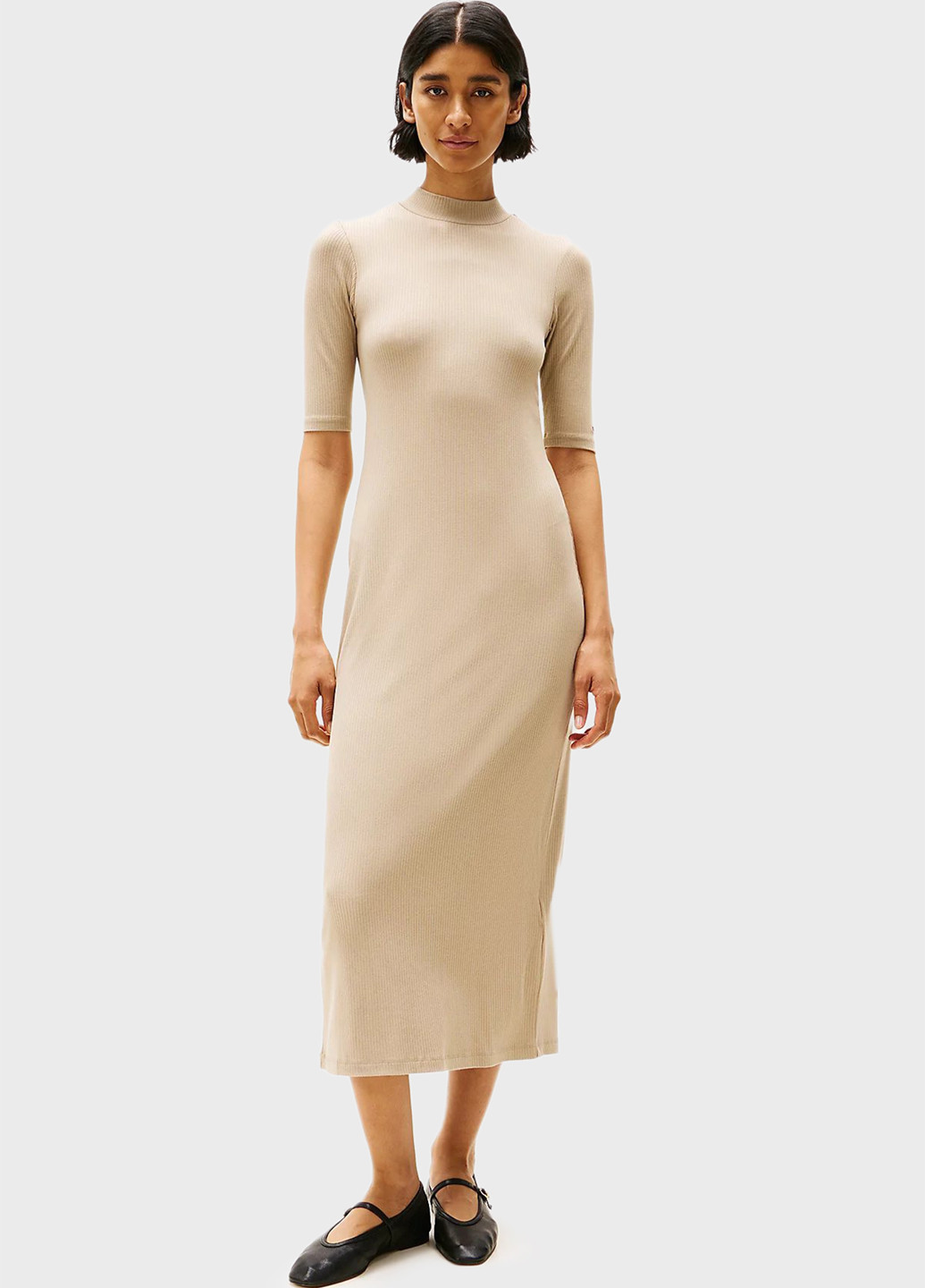 Бежевое кэжуал платье платье-водолазка Tommy Hilfiger однотонное