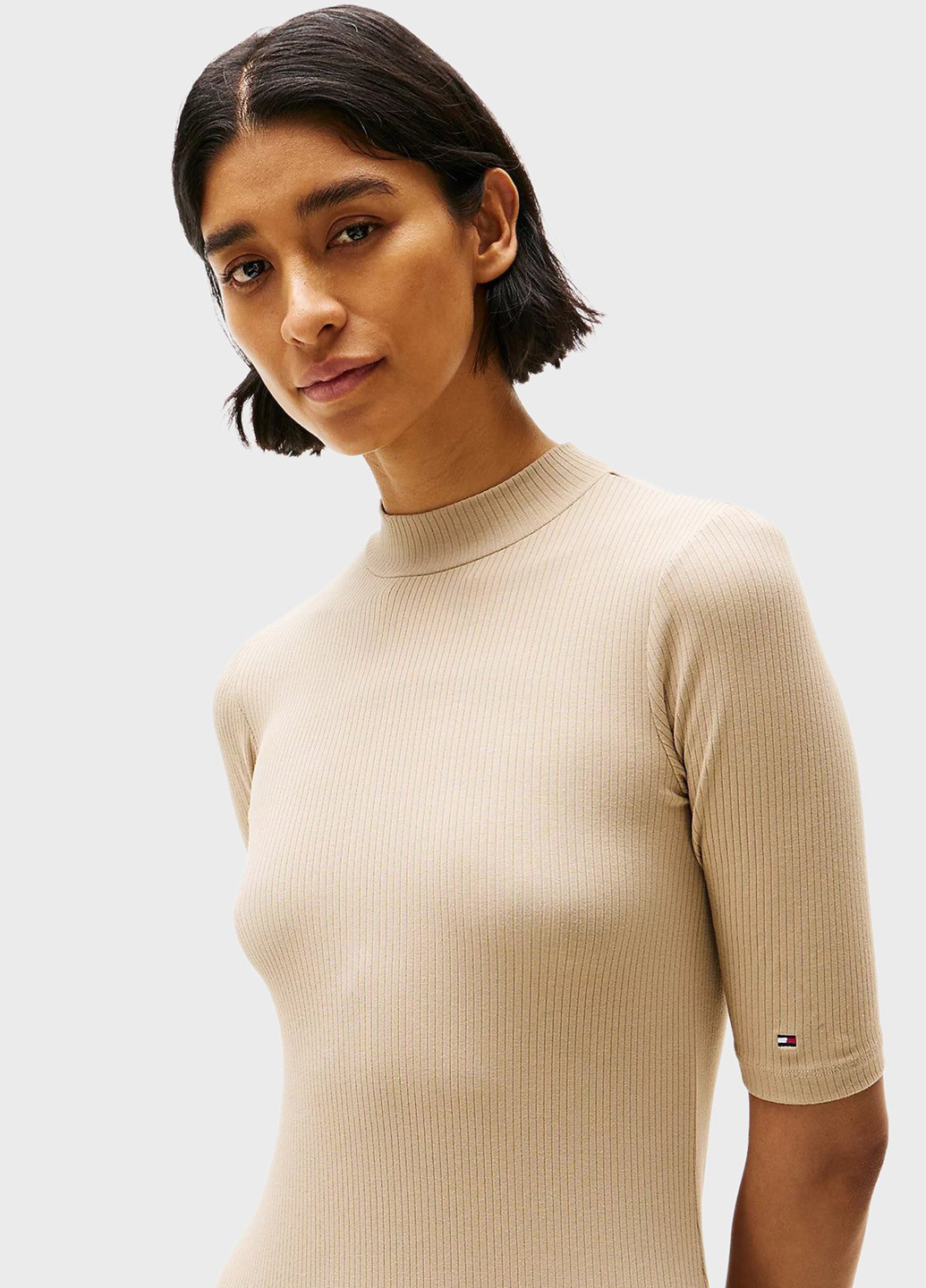 Бежевое кэжуал платье платье-водолазка Tommy Hilfiger однотонное