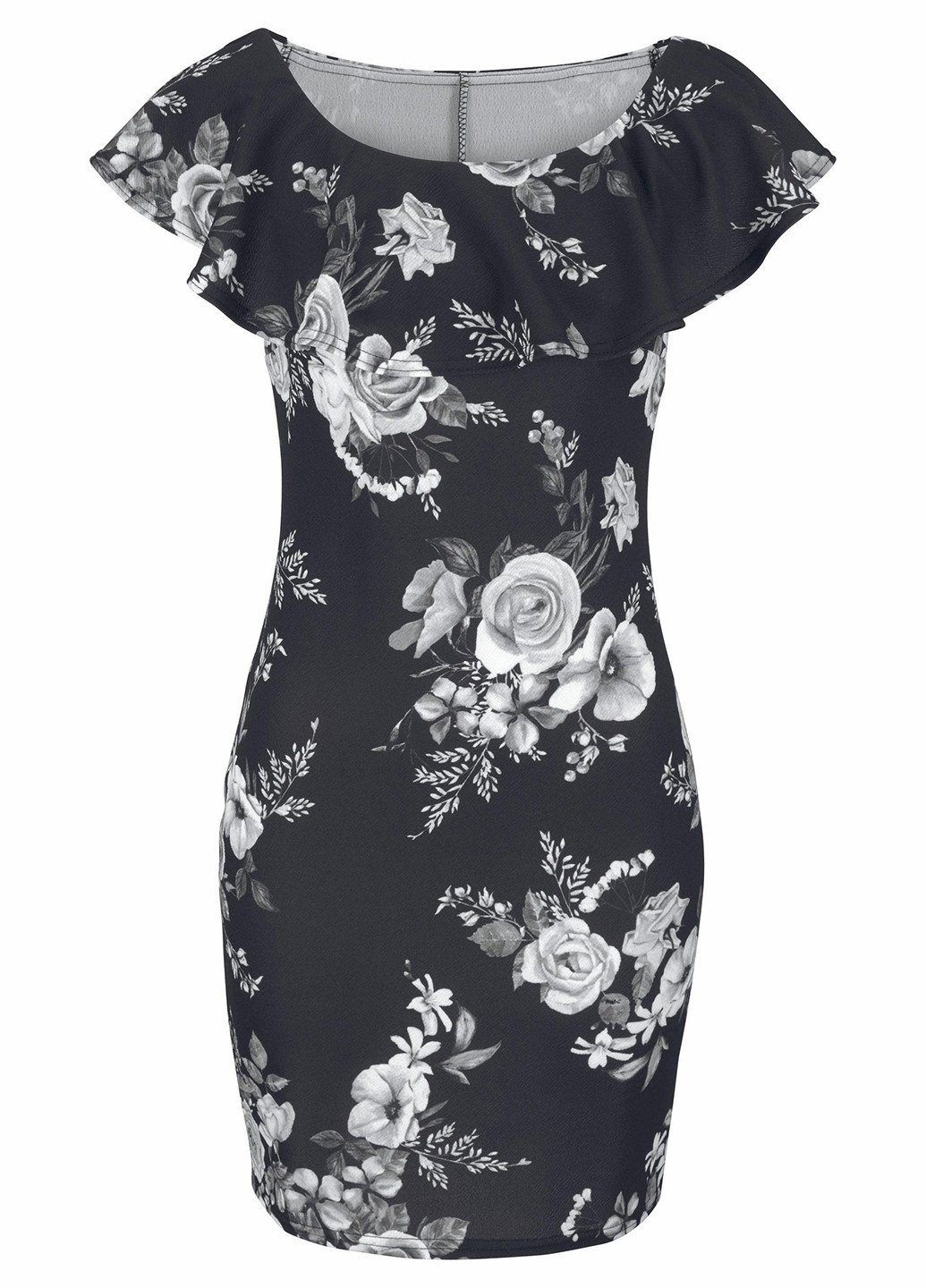 Черное кэжуал платье Melrose с цветочным принтом