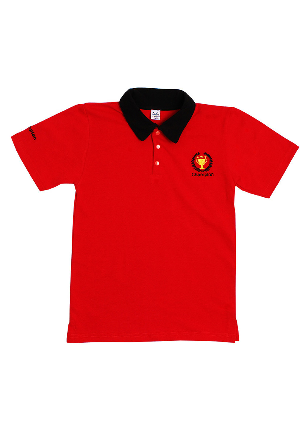 Красная детская футболка-поло для мальчика Valeri-Tex