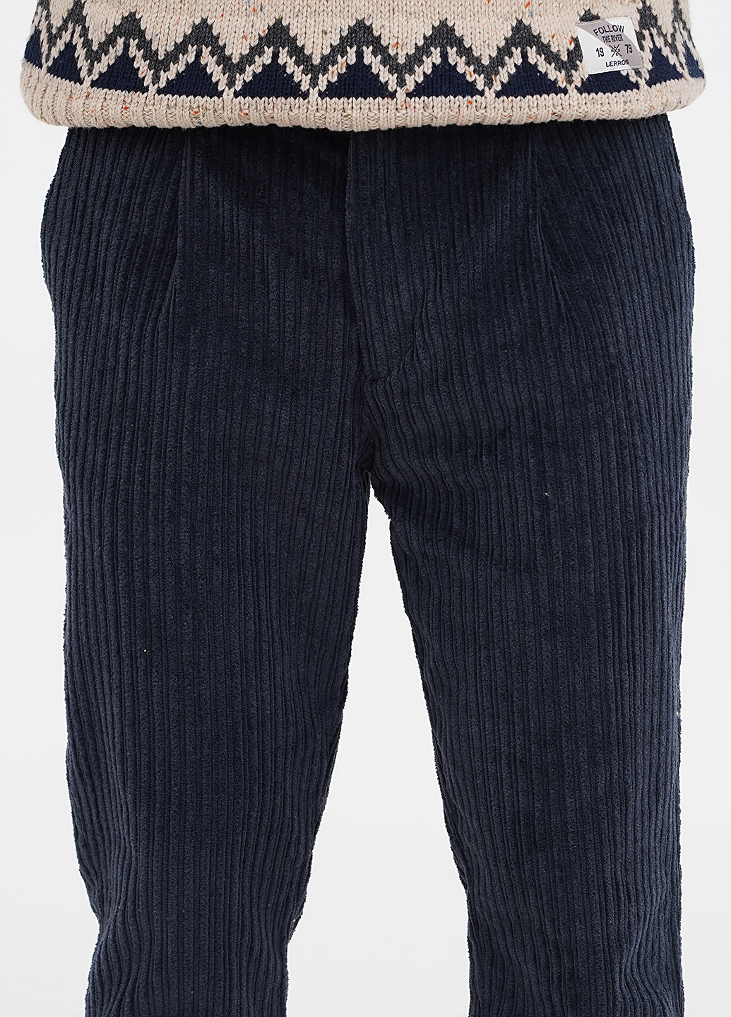 Темно-синие кэжуал демисезонные зауженные, укороченные брюки Lerros