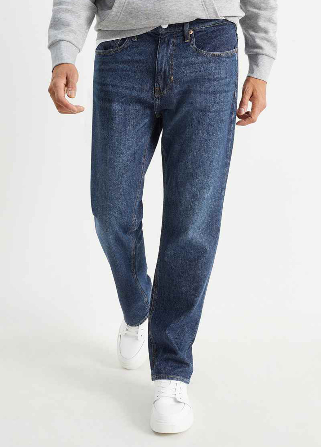 Темно-синие демисезонные прямые джинсы C&A