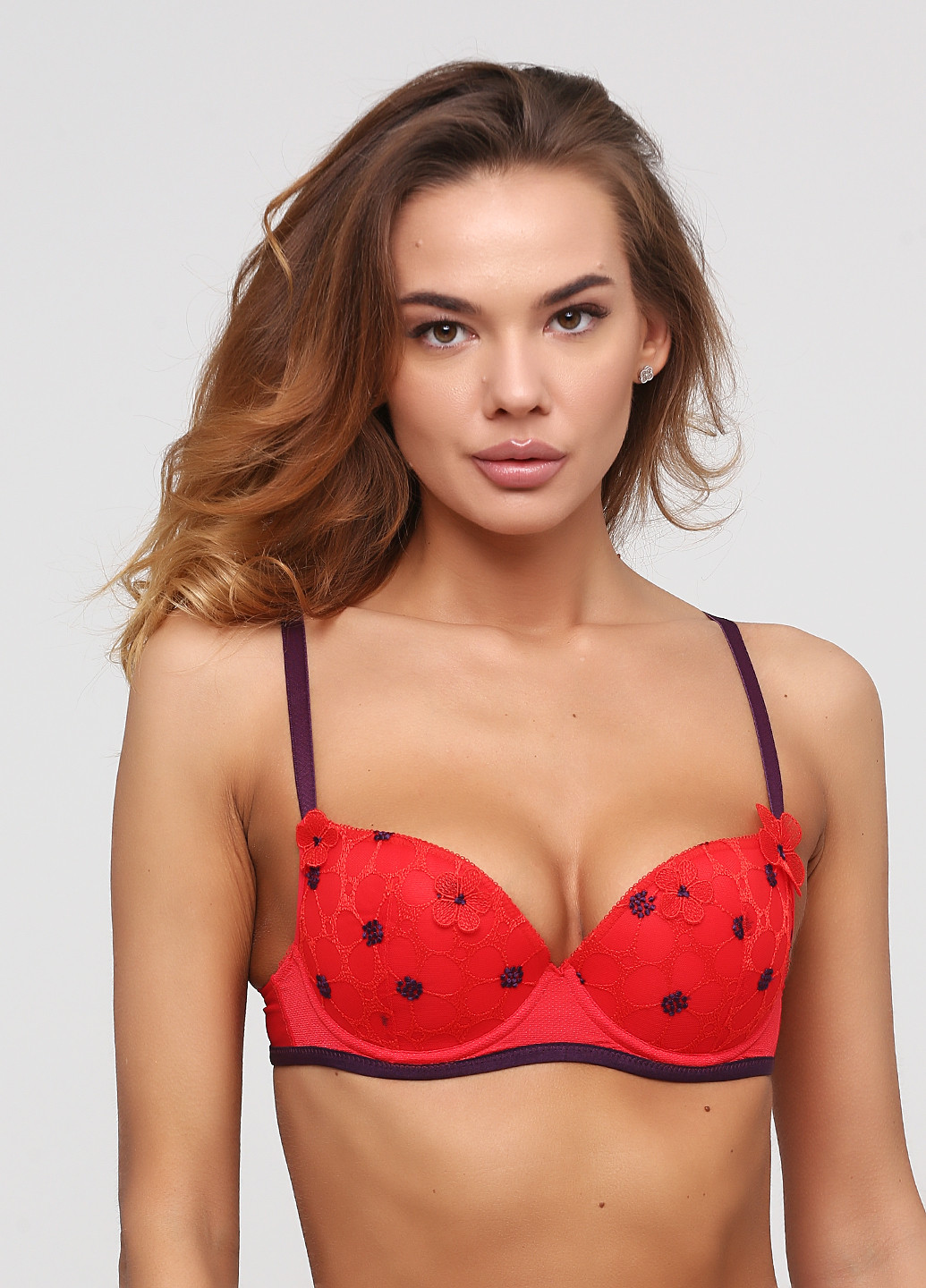 Червоний бюстгальтер Huit 8 з кісточками поліестер, бавовна, мереживо