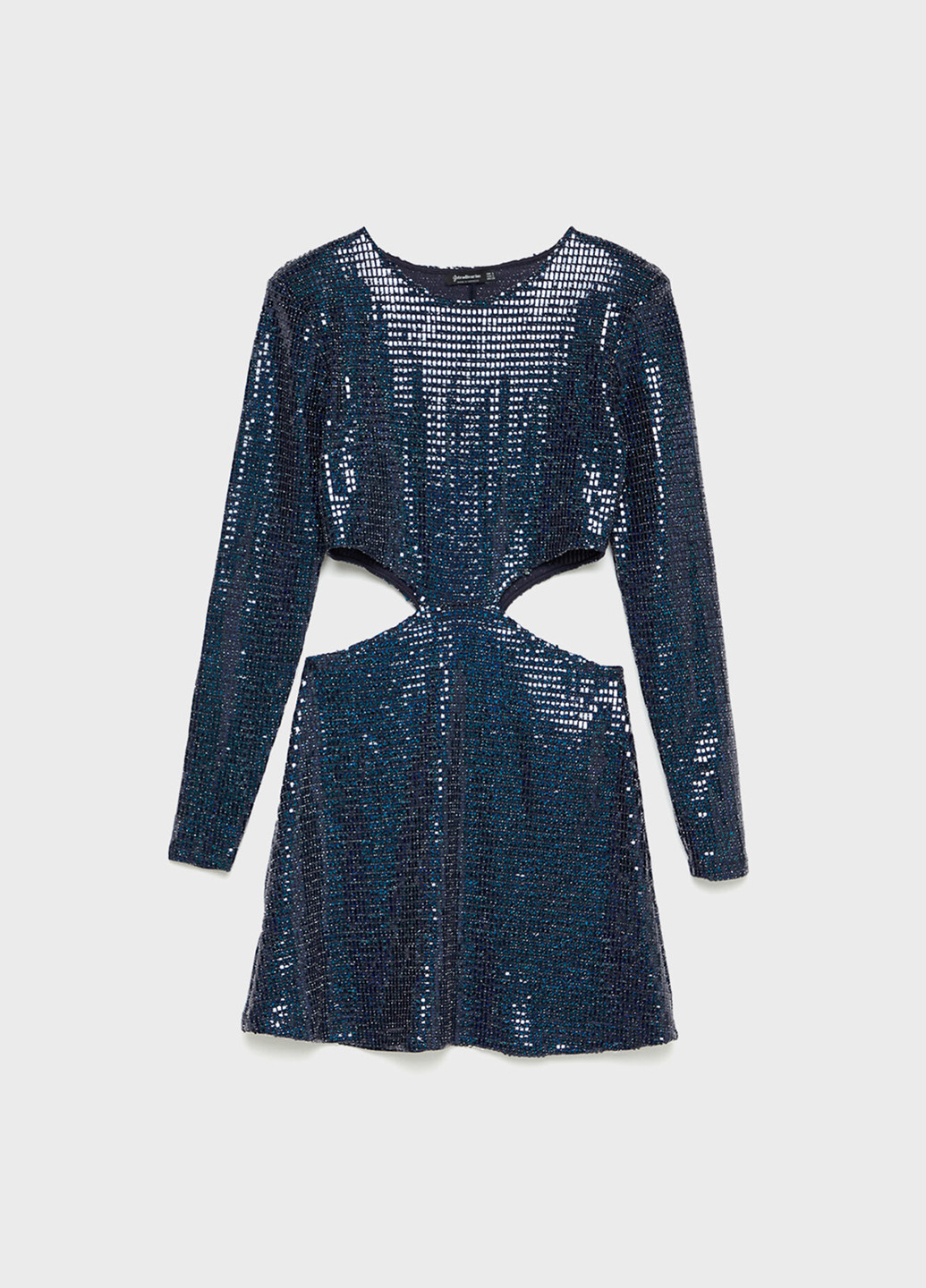 Темно-синее кэжуал, коктейльное платье а-силуэт Stradivarius однотонное