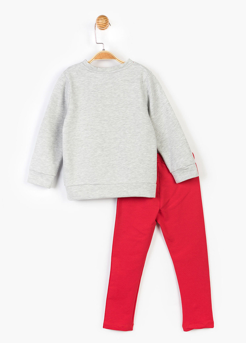 Сіро-червоний демісезонний комплект (світшот, брюки) Disney
