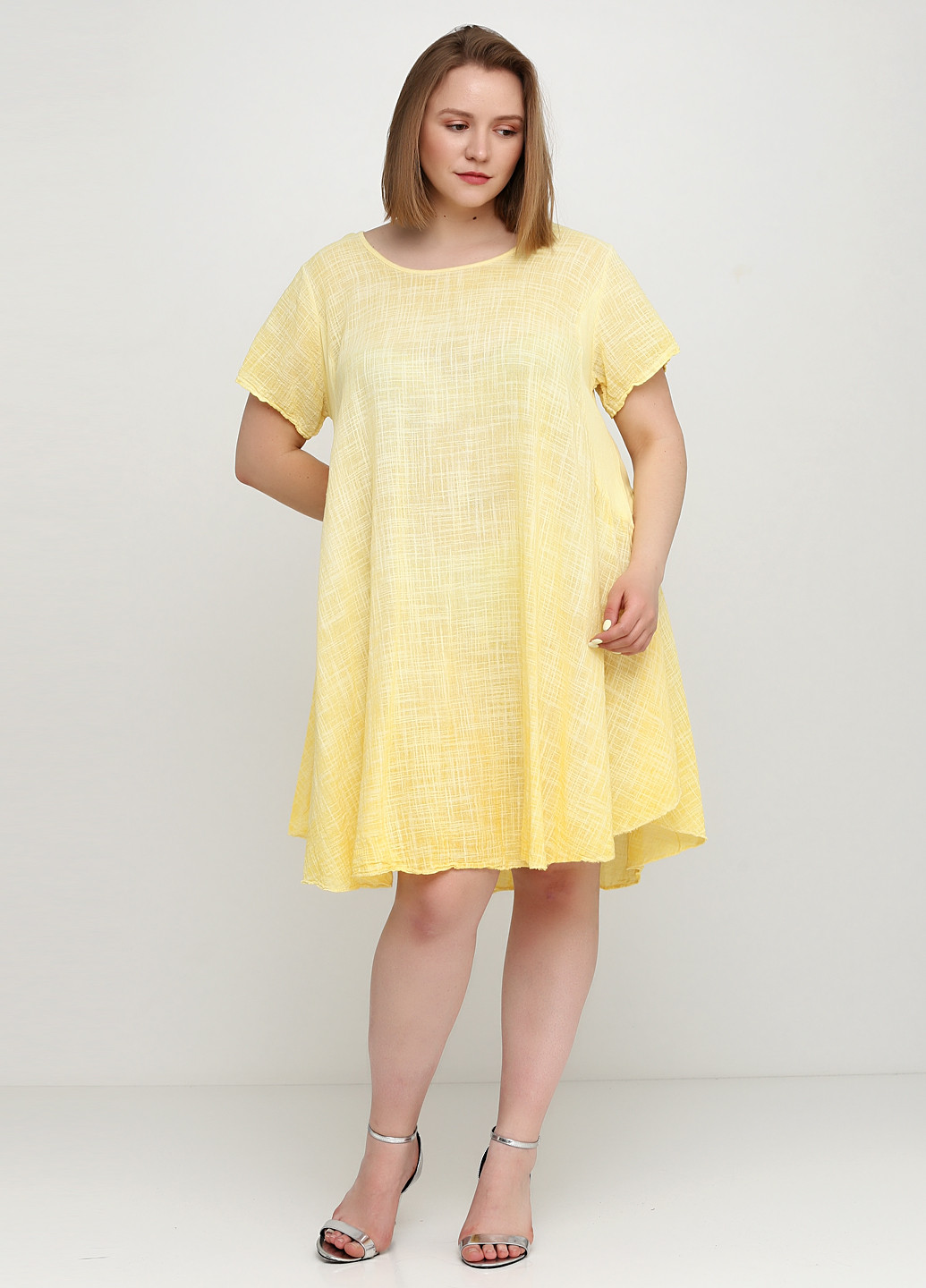 Жовтий кежуал сукня Fashion однотонна