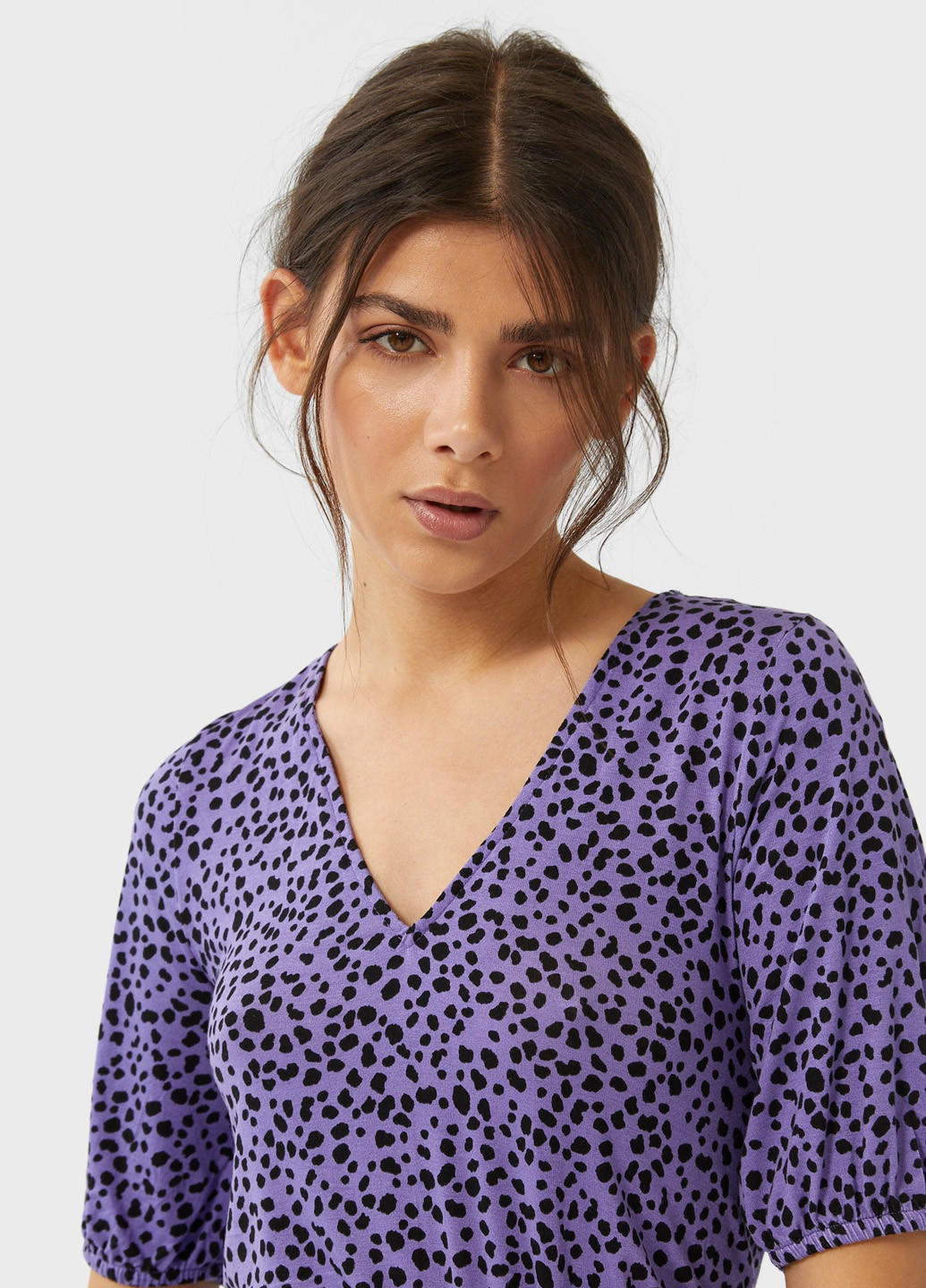 Комбінезон Stradivarius комбінезон-шорти анімалістичні фіолетовий кежуал віскоза