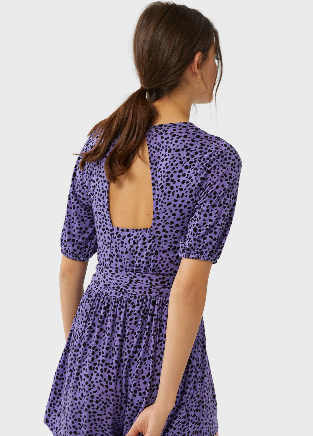 Комбінезон Stradivarius комбінезон-шорти анімалістичні фіолетовий кежуал віскоза