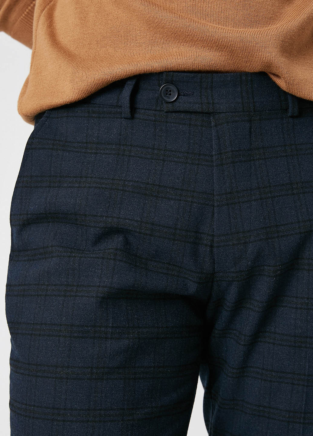 Темно-синие кэжуал демисезонные чиносы, укороченные брюки KOTON