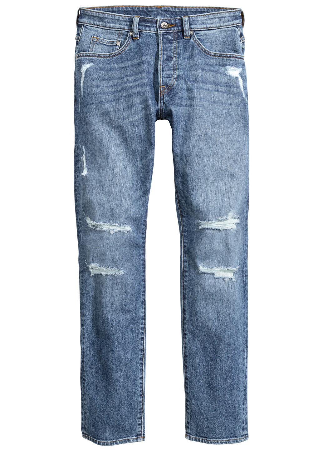 Синие демисезонные прямые джинсы H&M