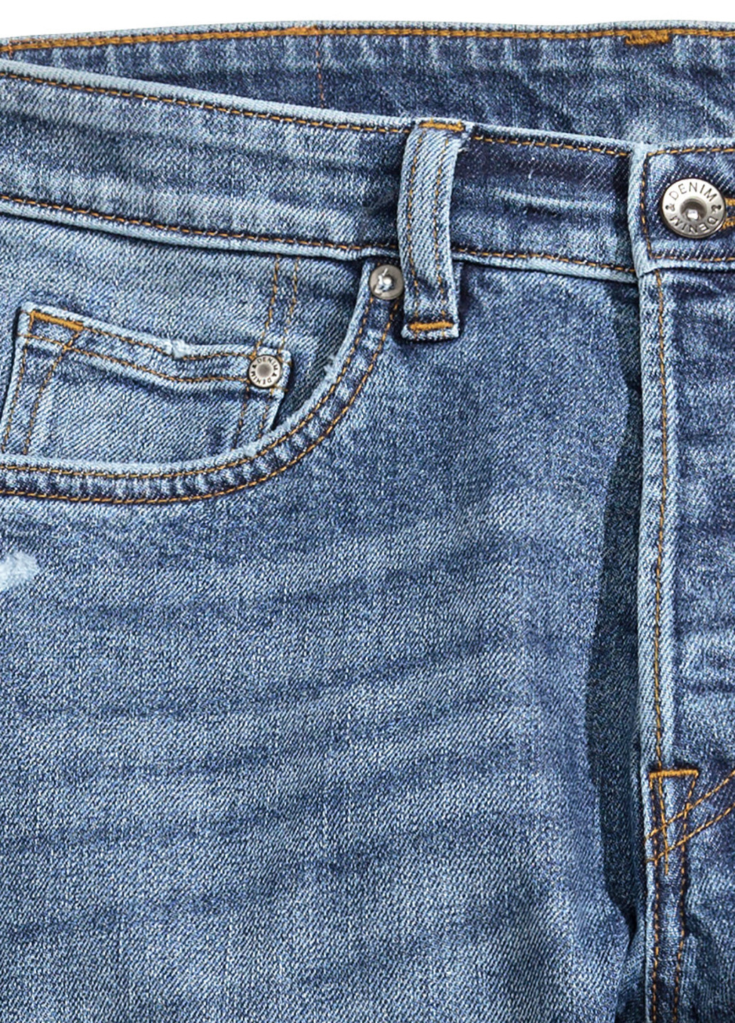 Синие демисезонные прямые джинсы H&M