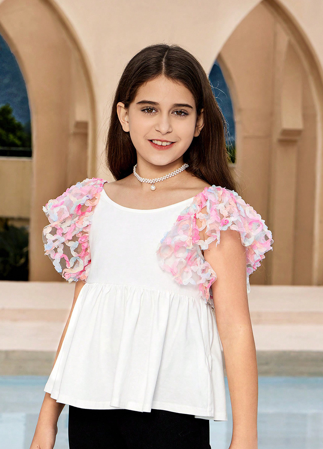 Біла літня футболка SHEIN