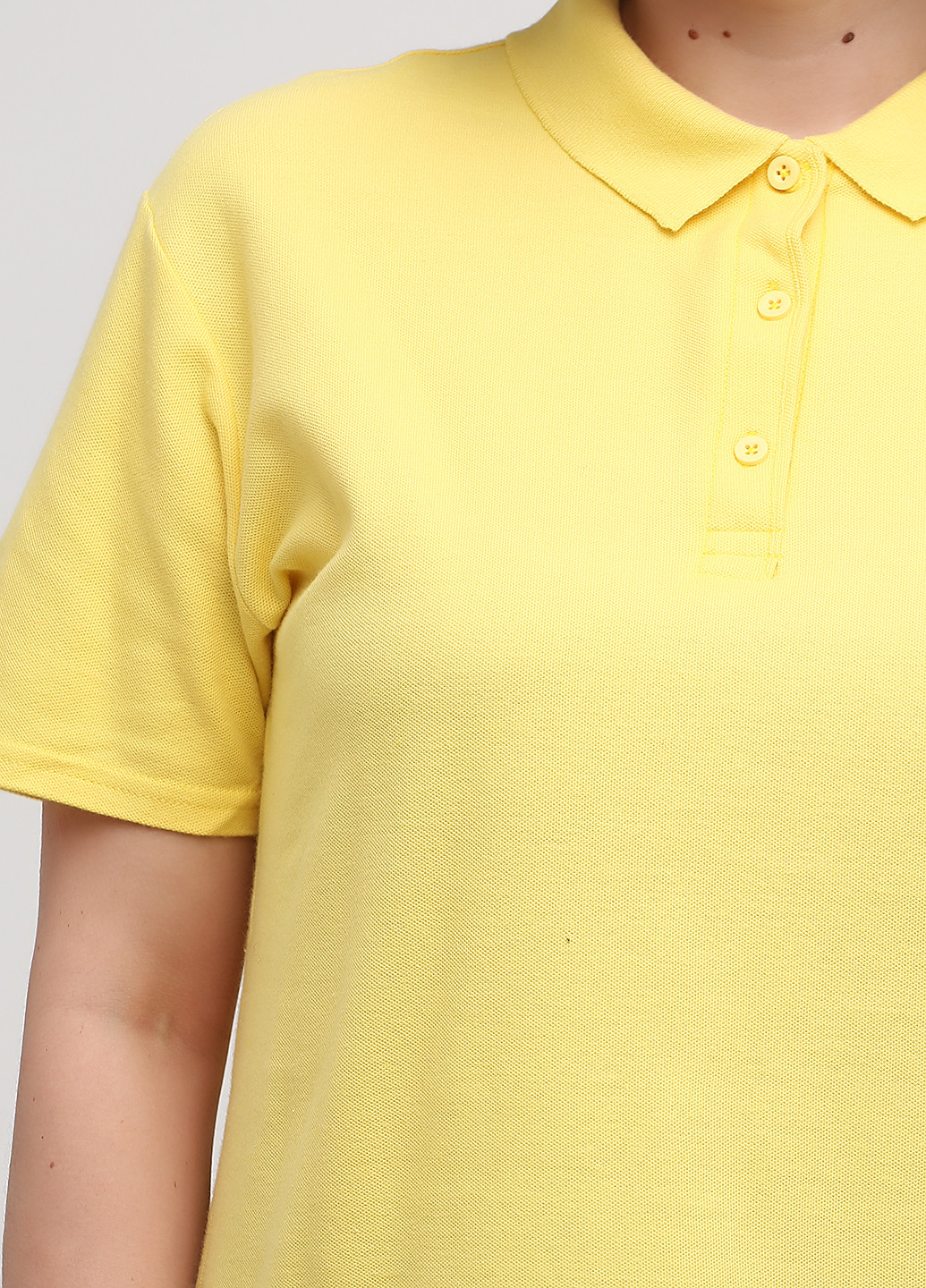 Желтая женская футболка-поло Anvil однотонная