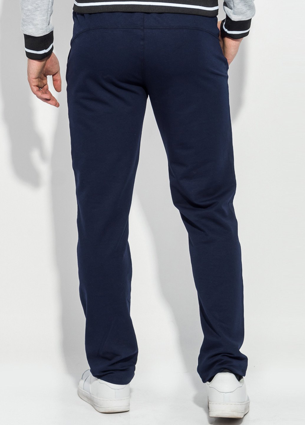 Темно-синие спортивные демисезонные со средней талией брюки Time of Style