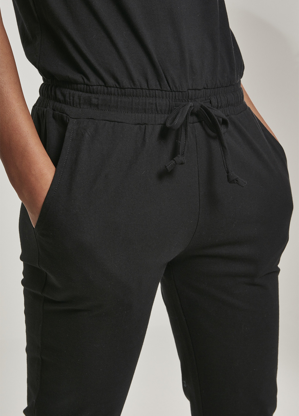 Комбинезон Urban Classics комбинезон-брюки однотонный чёрный кэжуал хлопок