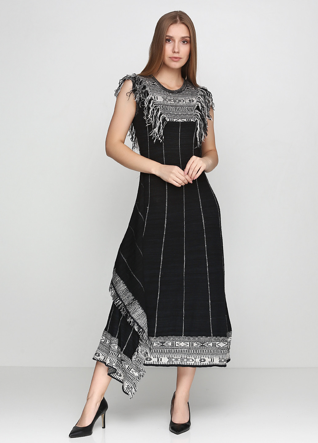 Черное кэжуал платье Ralph Lauren с абстрактным узором