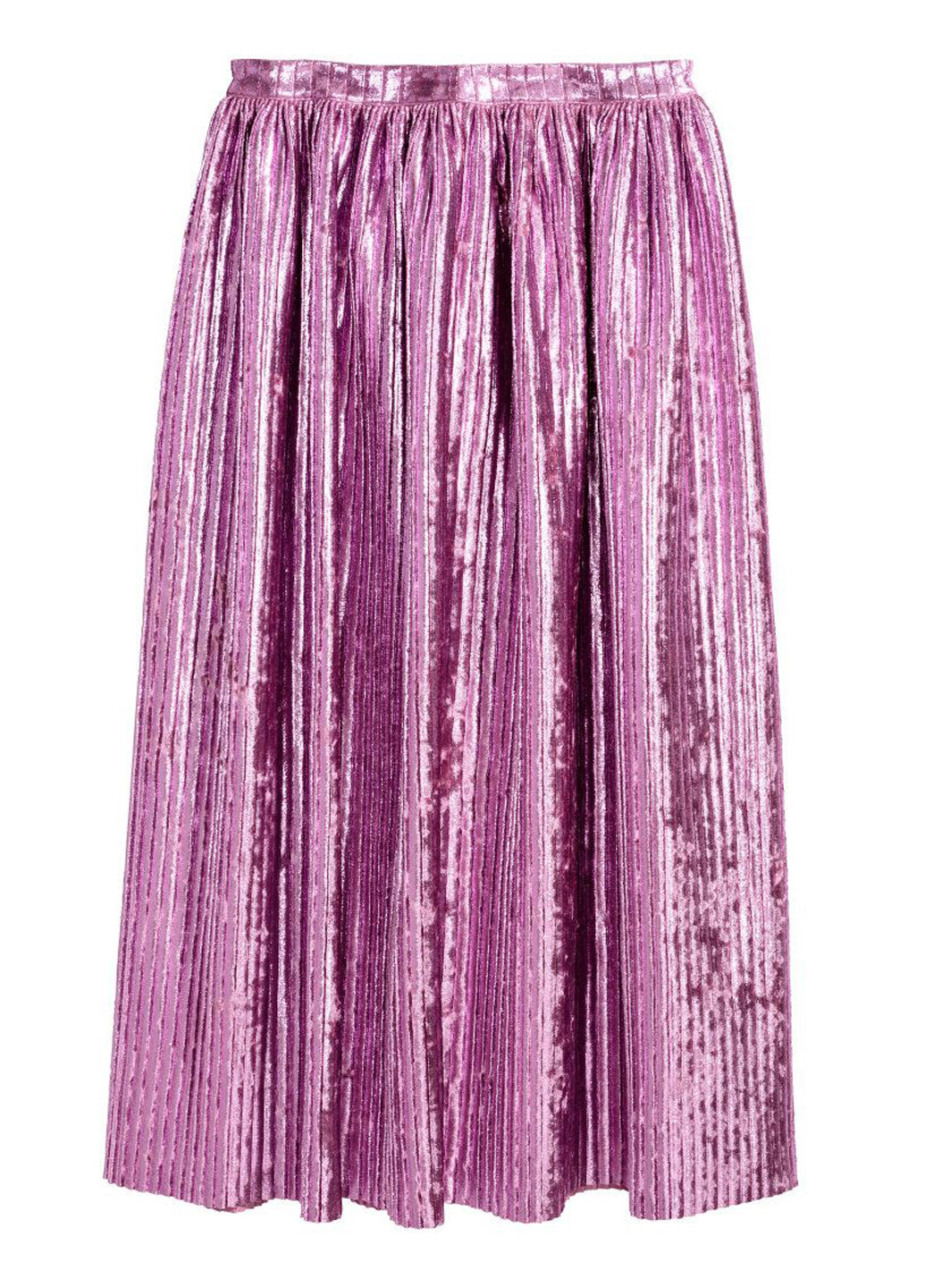 Светло-фиолетовая кэжуал однотонная юбка H&M плиссе