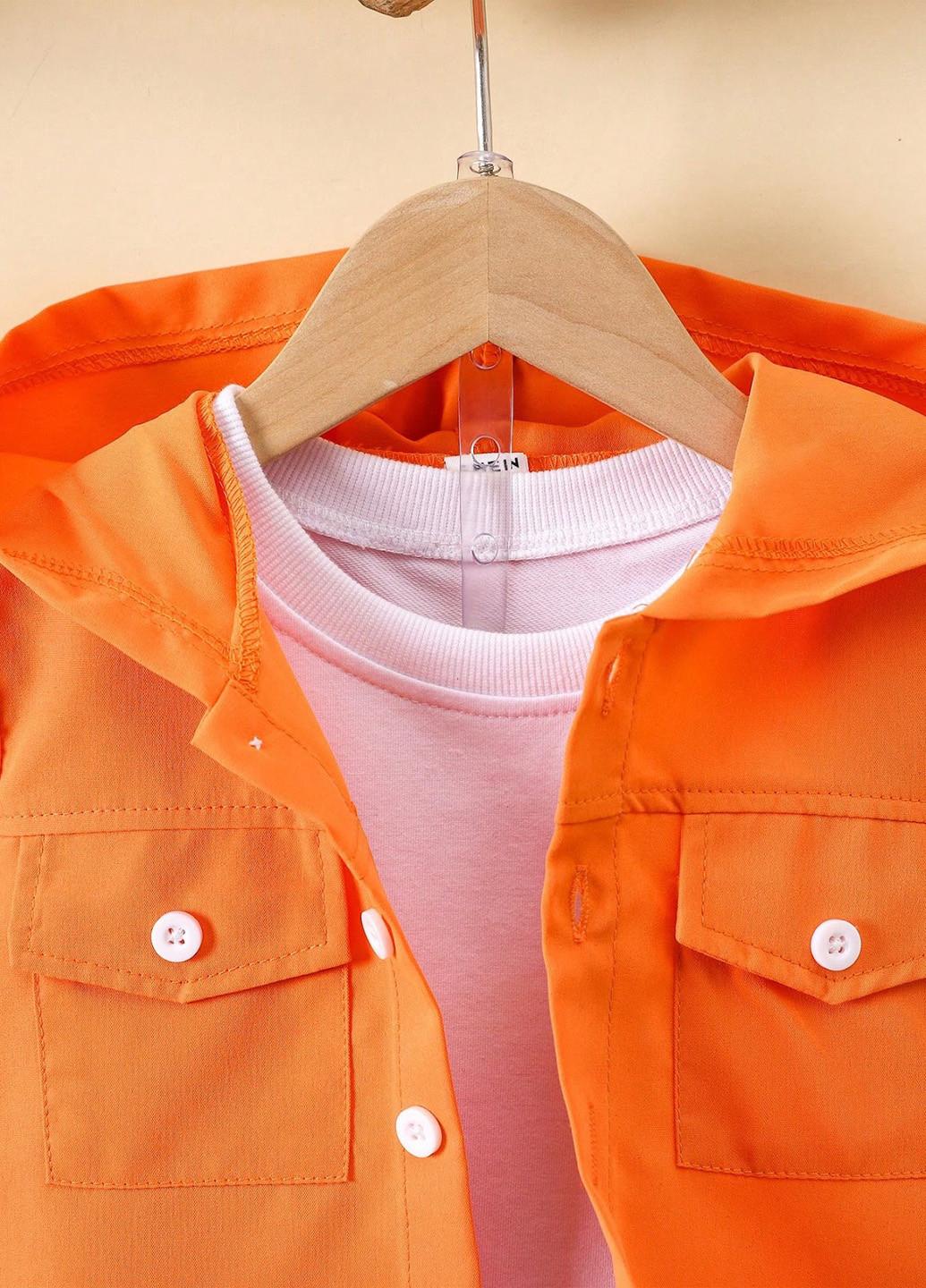 Помаранчевий літній костюм (сорочка, шорти) з шортами SHEIN