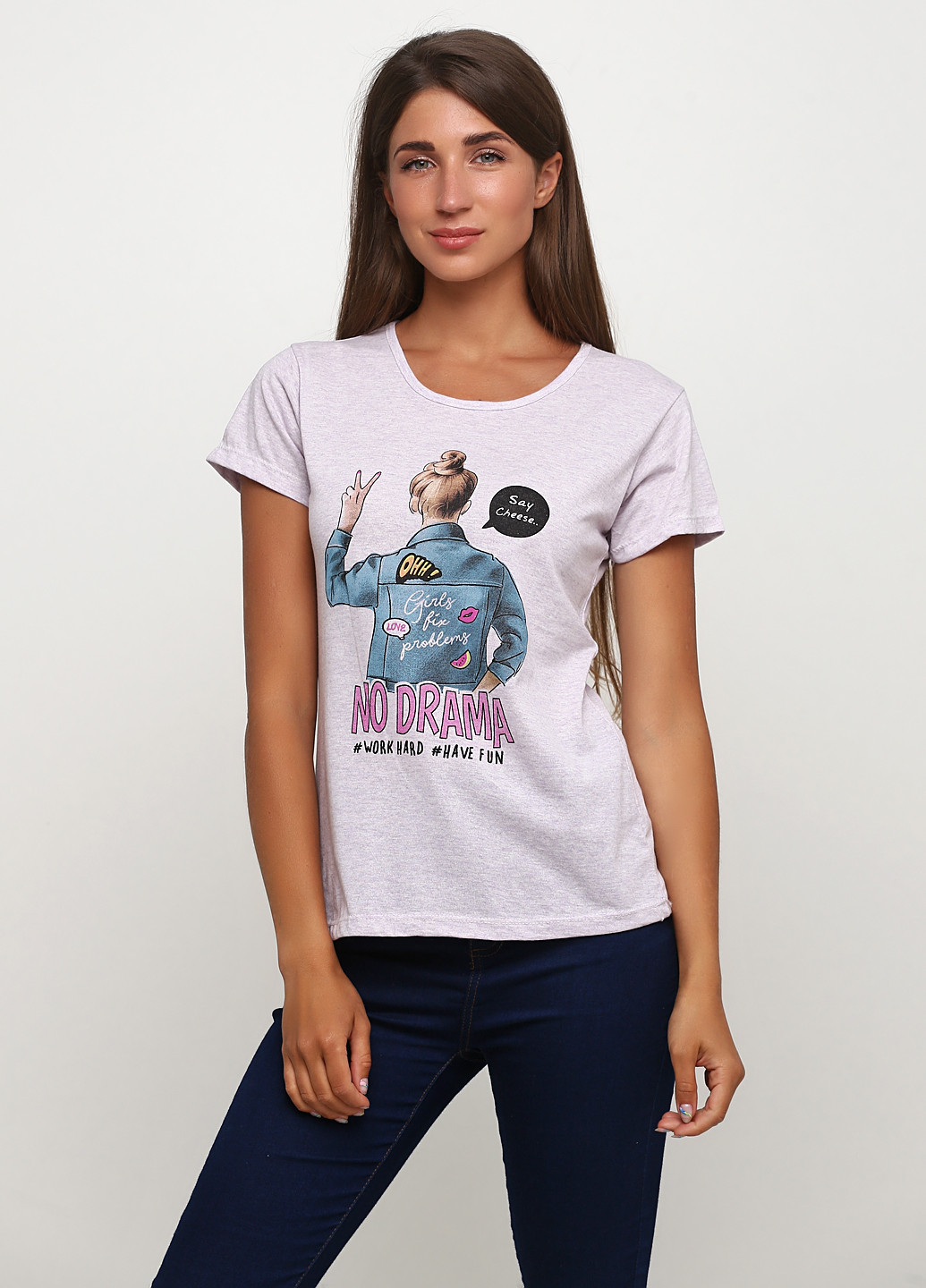 Светло-фиолетовая летняя футболка Tenkie