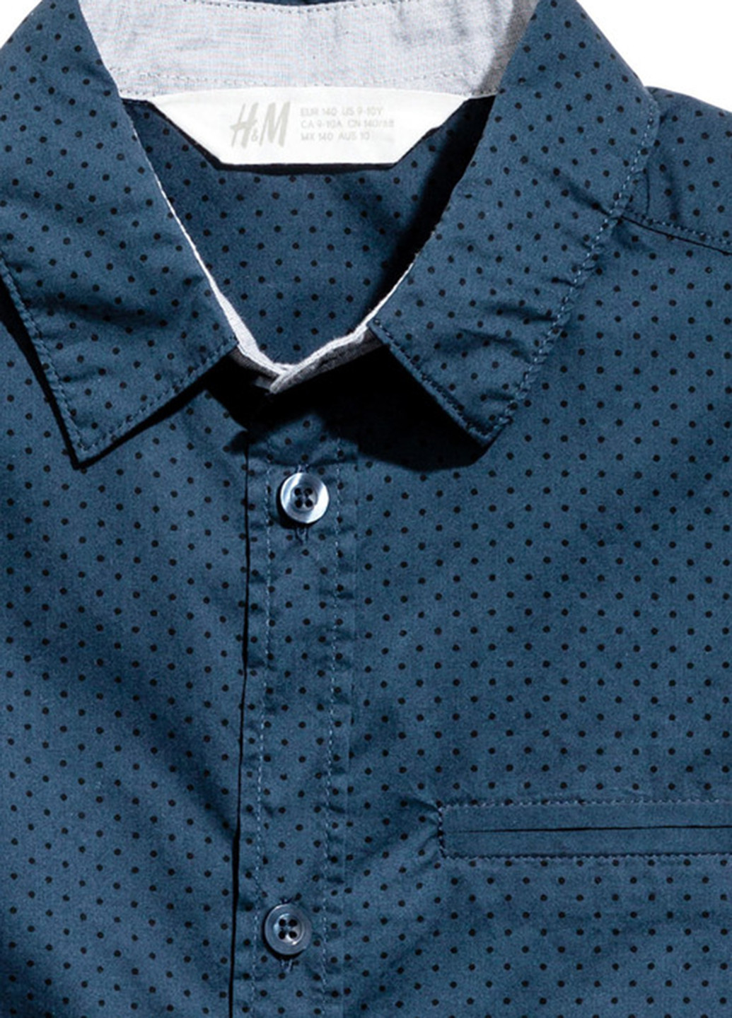 Темно-синяя кэжуал рубашка в горошек H&M