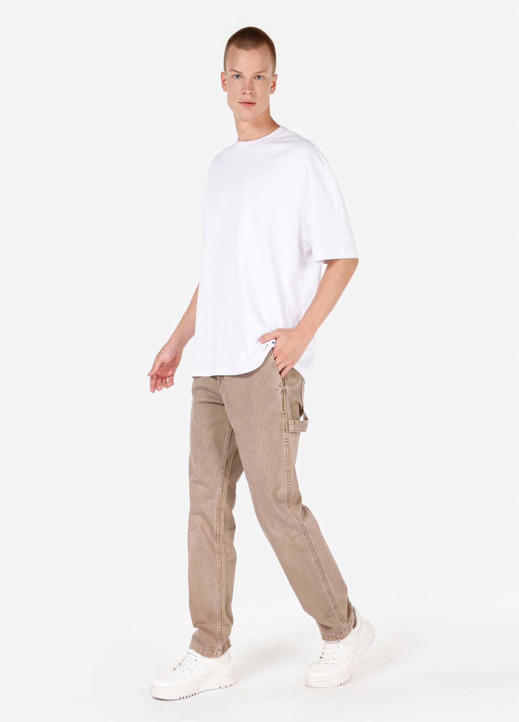 Бежевые демисезонные карго джинсы Colin's