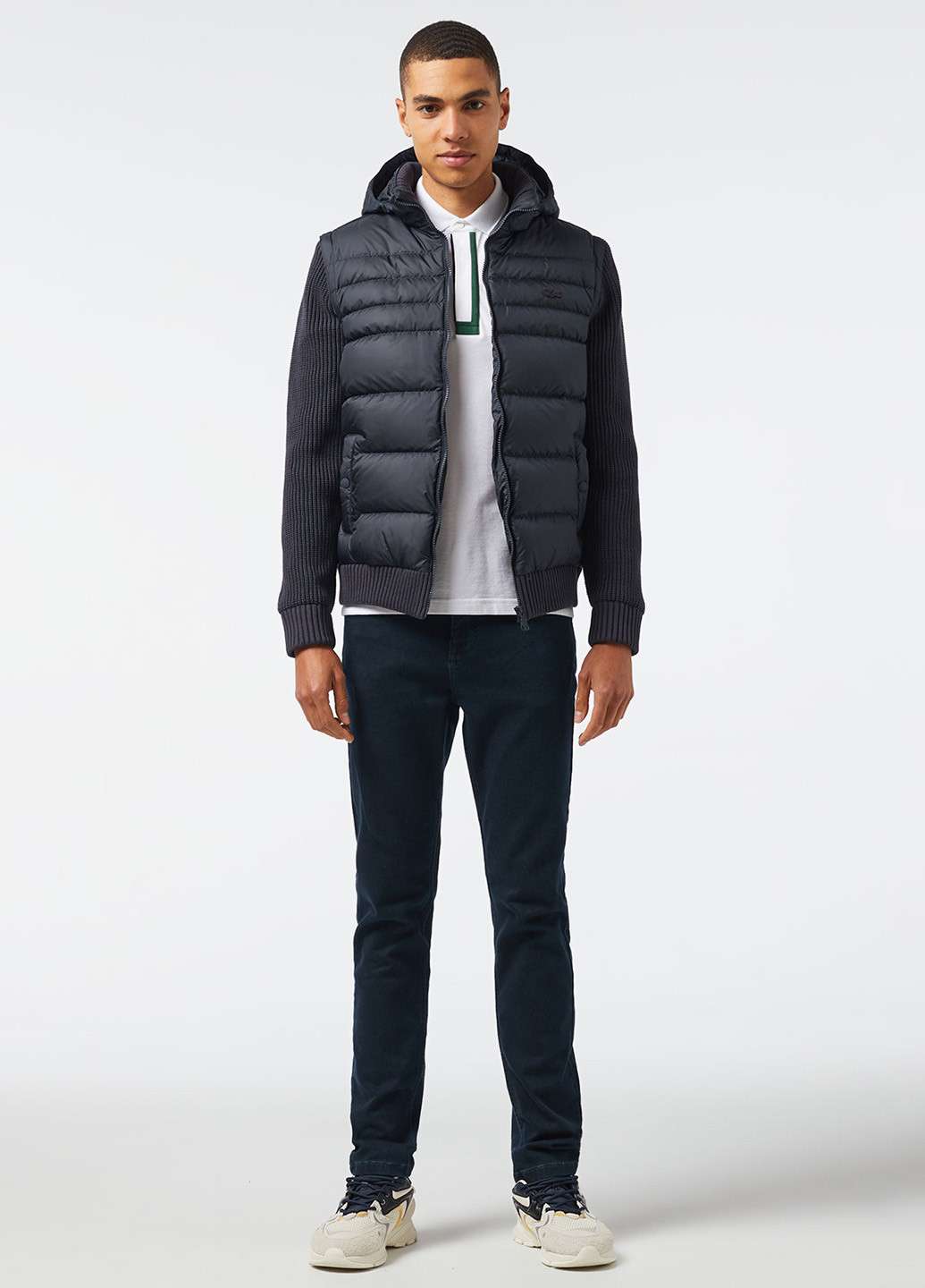 Темно-синий демисезонный Пуховик Lacoste