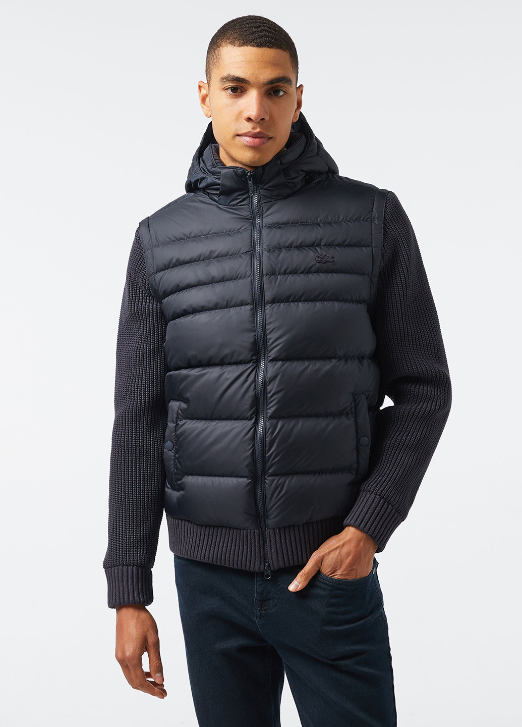 Темно-синий демисезонный Пуховик Lacoste