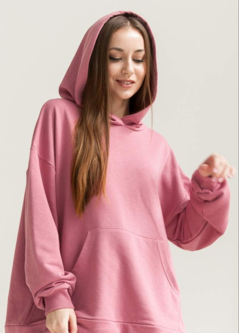 Розовый худи трикотажный женский Габби однотонный (249550006)
