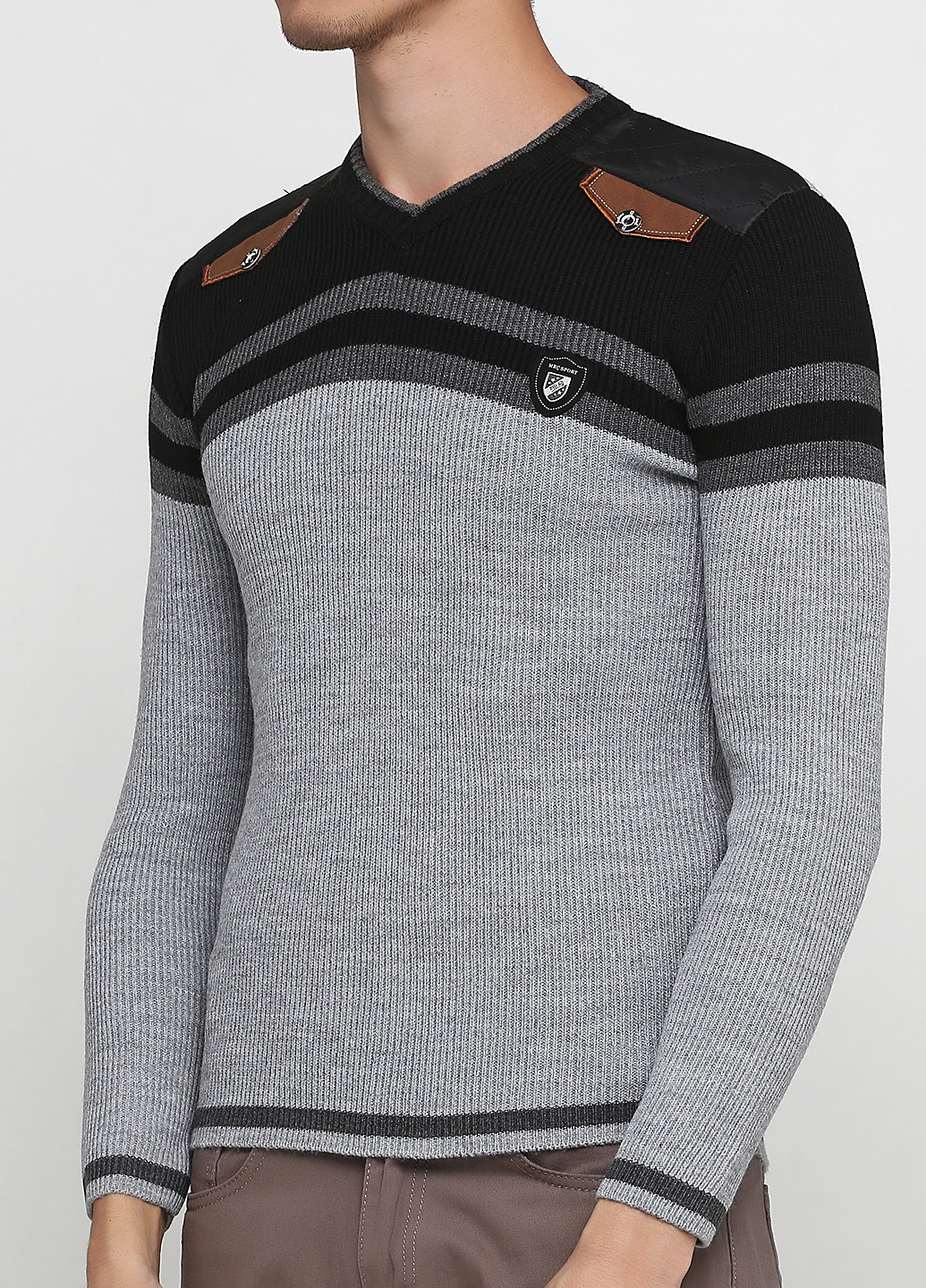 Серый демисезонный пуловер пуловер MIRAC