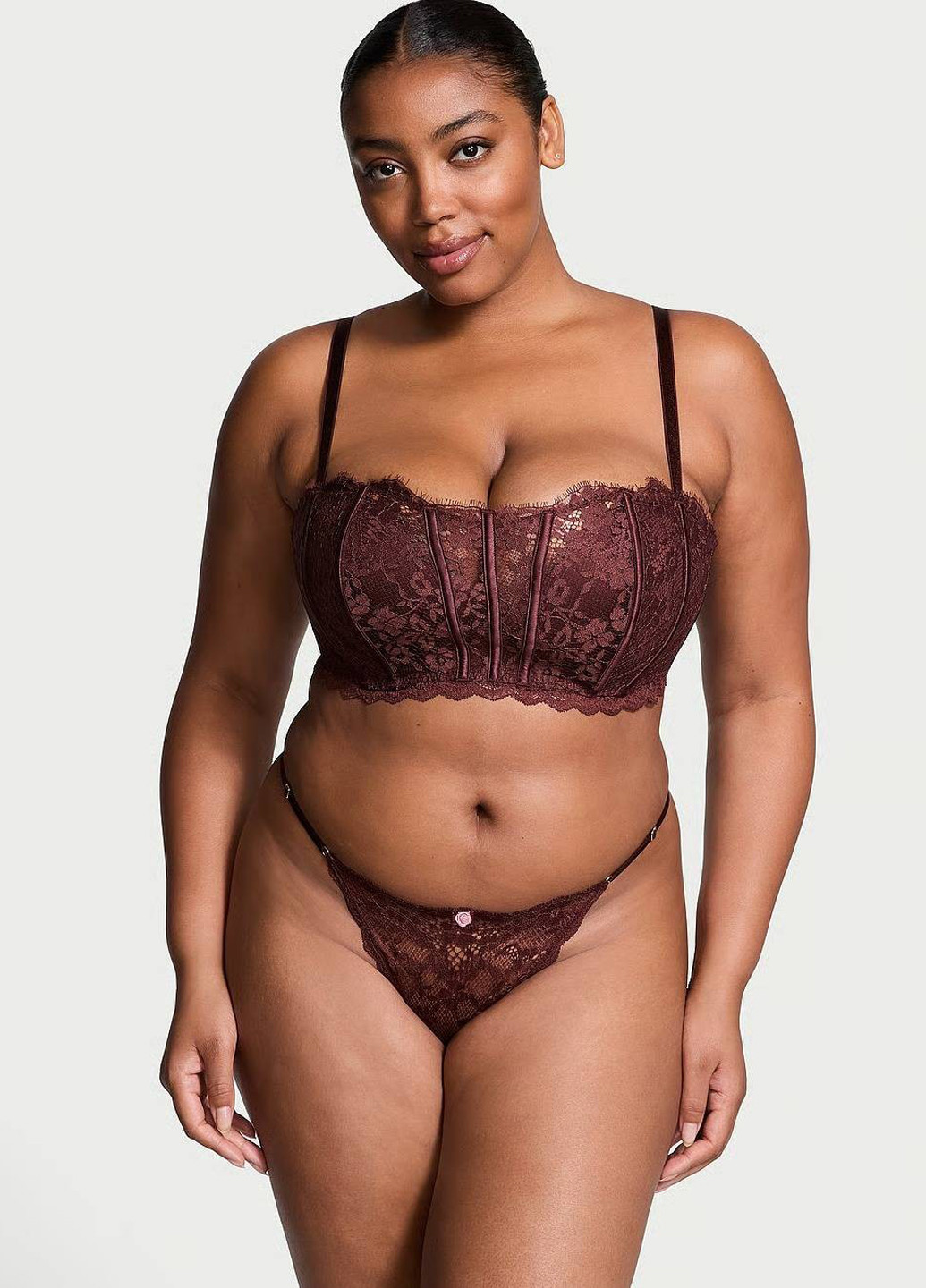 Коричневий демісезонний комплект (бюстгальтер, трусики) Victoria's Secret